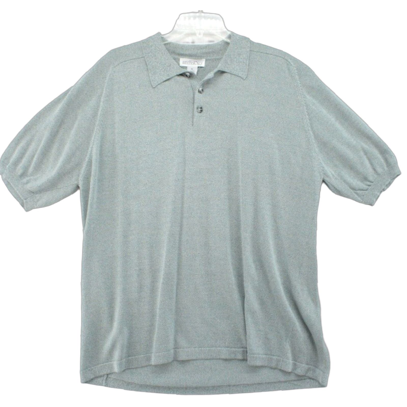 Vintage Anthology Polo Shirt Men's XL Green Lightweight Short Sleeve Collared Silk Blend Silk Polo Shirt Size US XL / EU 56 / 4 - 1 Thumbnail