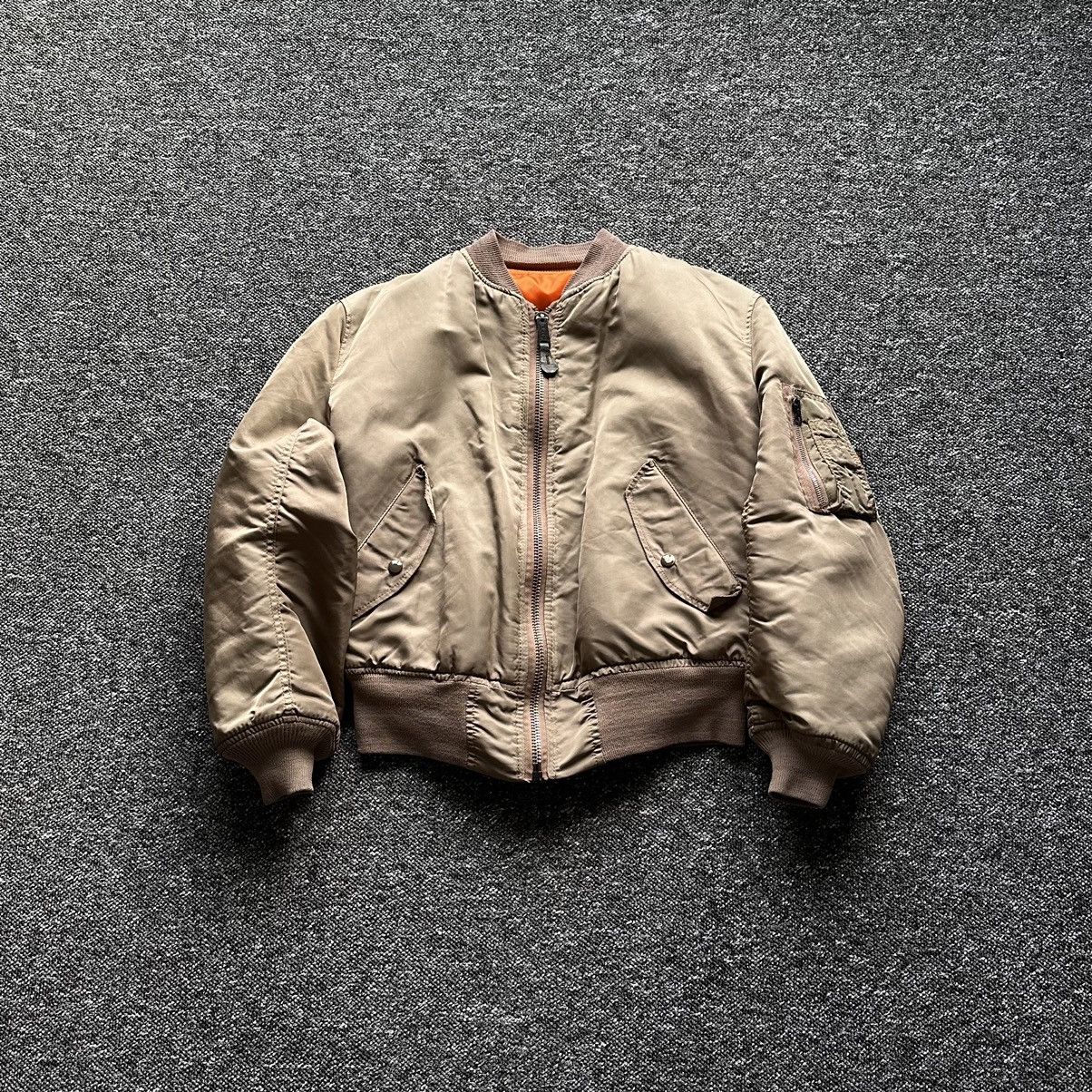 image of Alpha Industries Cintage 90's Made In Usa Bomber Ma-1 in Beige, Men's (Size Medium)