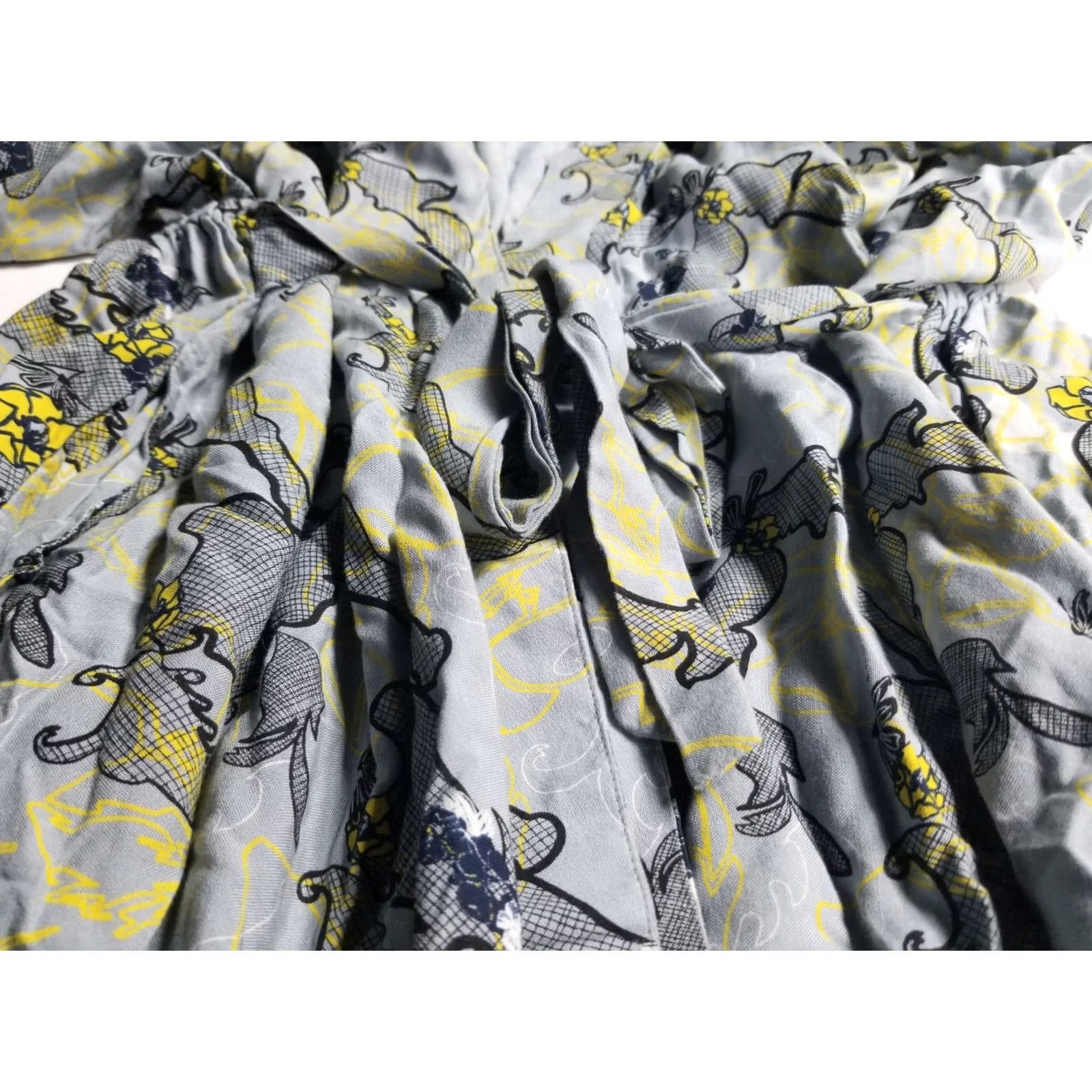 Vintage Sudara Punjammies Women Gray Yellow Kimono Robe M-L Size ONE SIZE - 5 Thumbnail