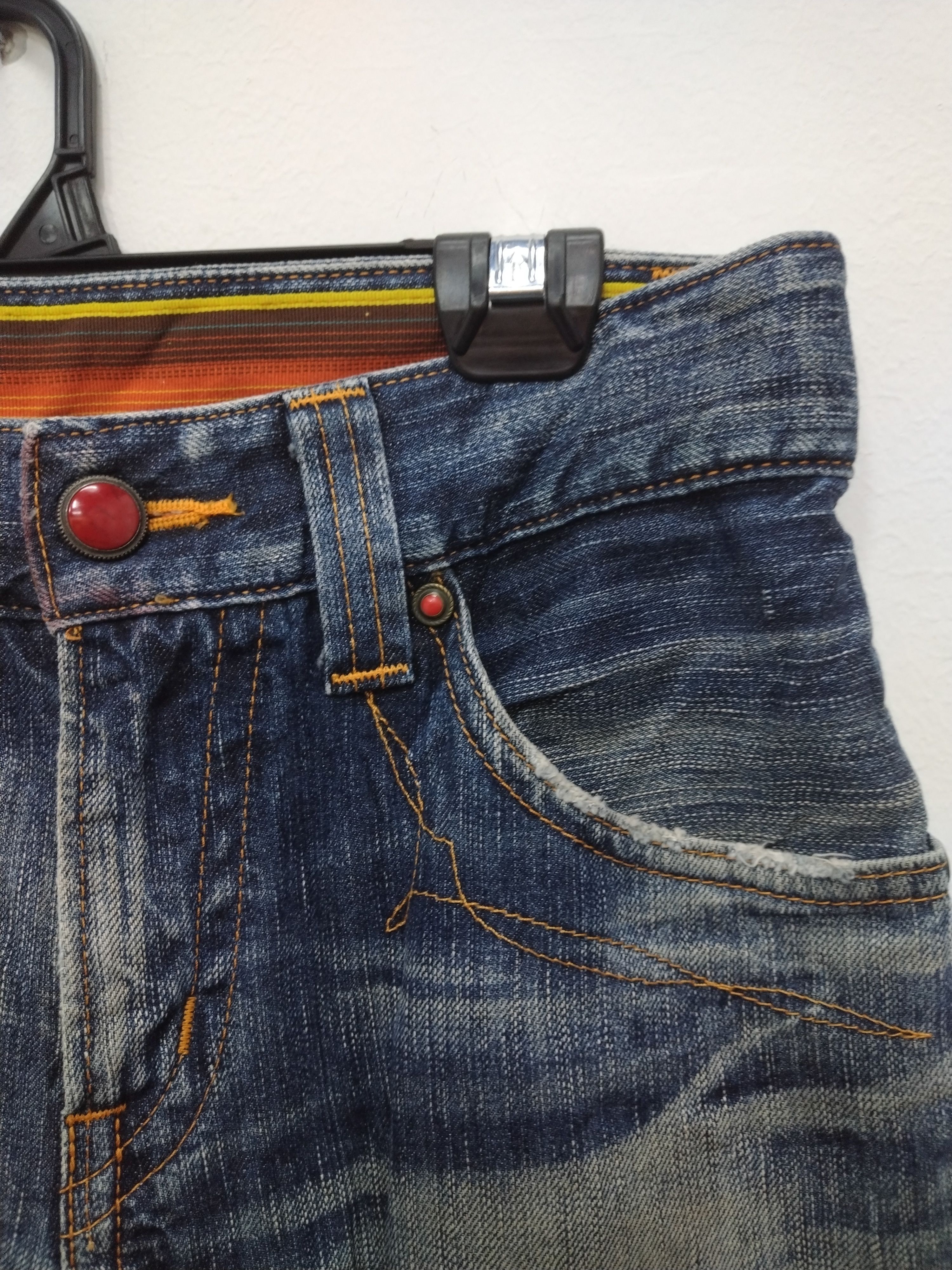 Edwin × Le Grande Bleu (L.G.B.) Nice patina & character vtg Edwin 503 Pearl Button Jeans Size US 30 / EU 46 - 4 Thumbnail