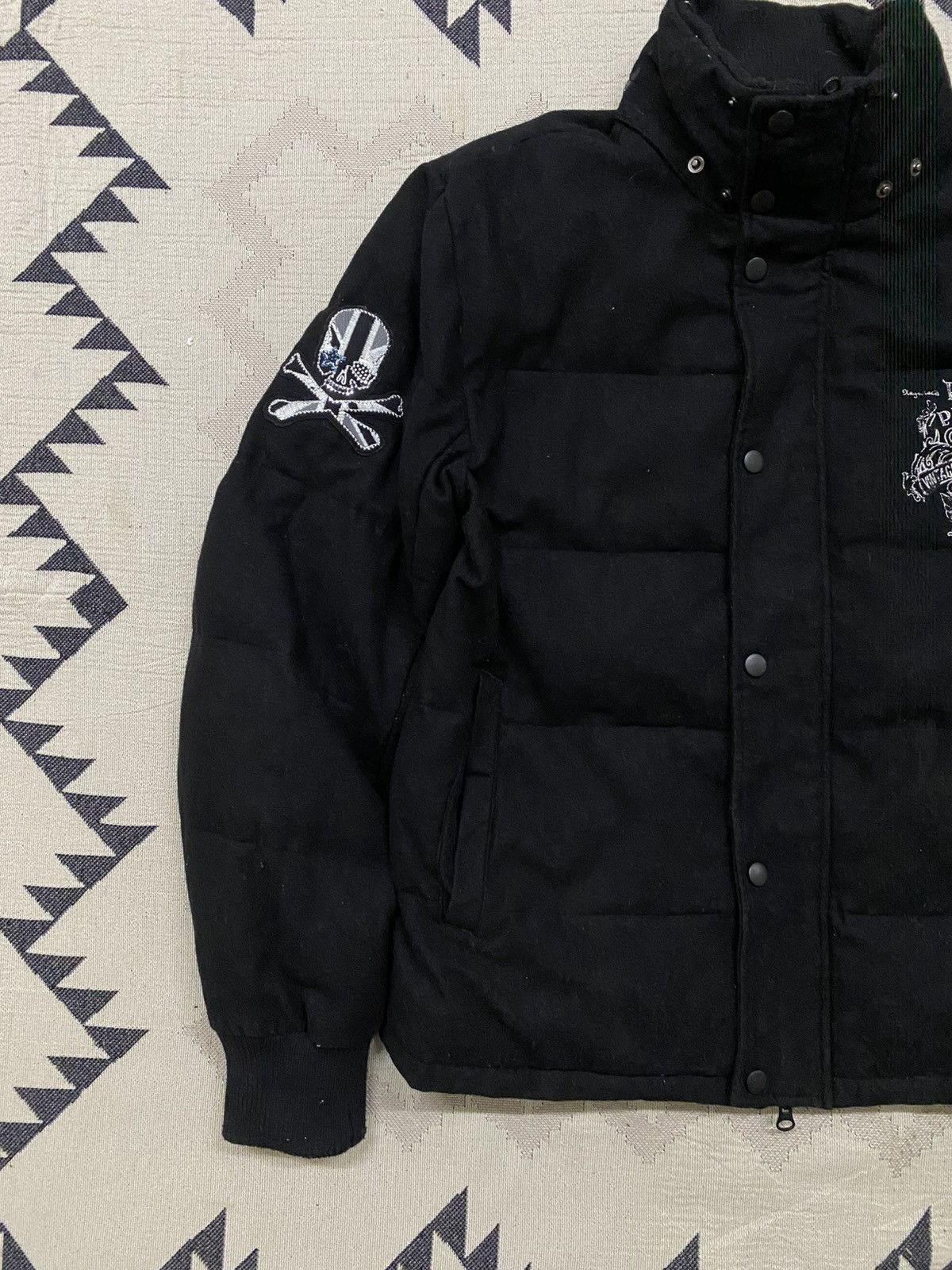 If Six Was Nine 2000s RED PEPPER WOOL PUFFER JACKET SKULL GLITTER SLEEVE Size US L / EU 52-54 / 3 - 3 Thumbnail
