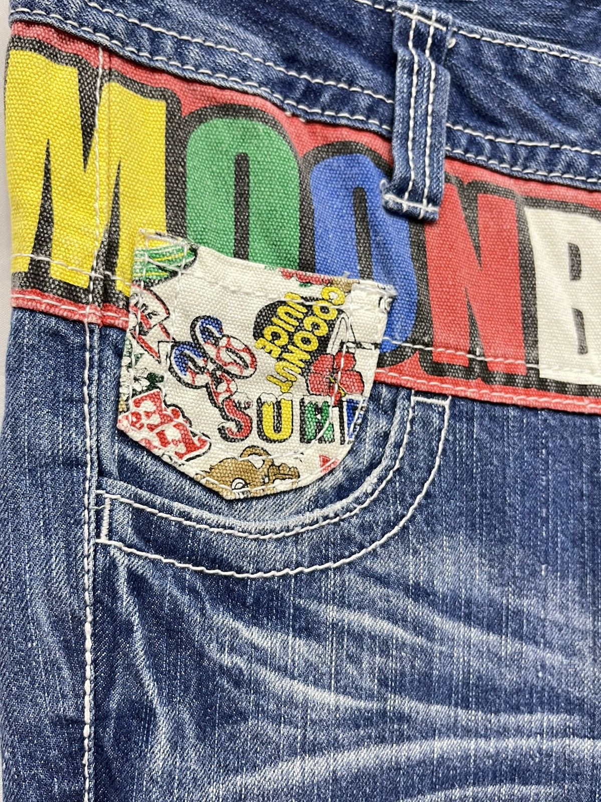 Moonstar DOPE💥 90’s Japanese Surf Brand Rainbow Spellout Waist Jeans Size US 30 / EU 46 - 10 Thumbnail
