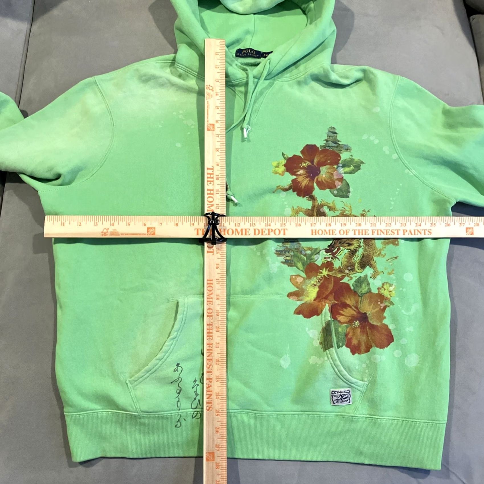 Polo Ralph Lauren VINTAGE Polo Ralph Lauren Hoodie Men's Size XXL Green Floral Design Pullover Hooded Pockets Graphic Print Size US XXL / EU 58 / 5 - 6 Thumbnail