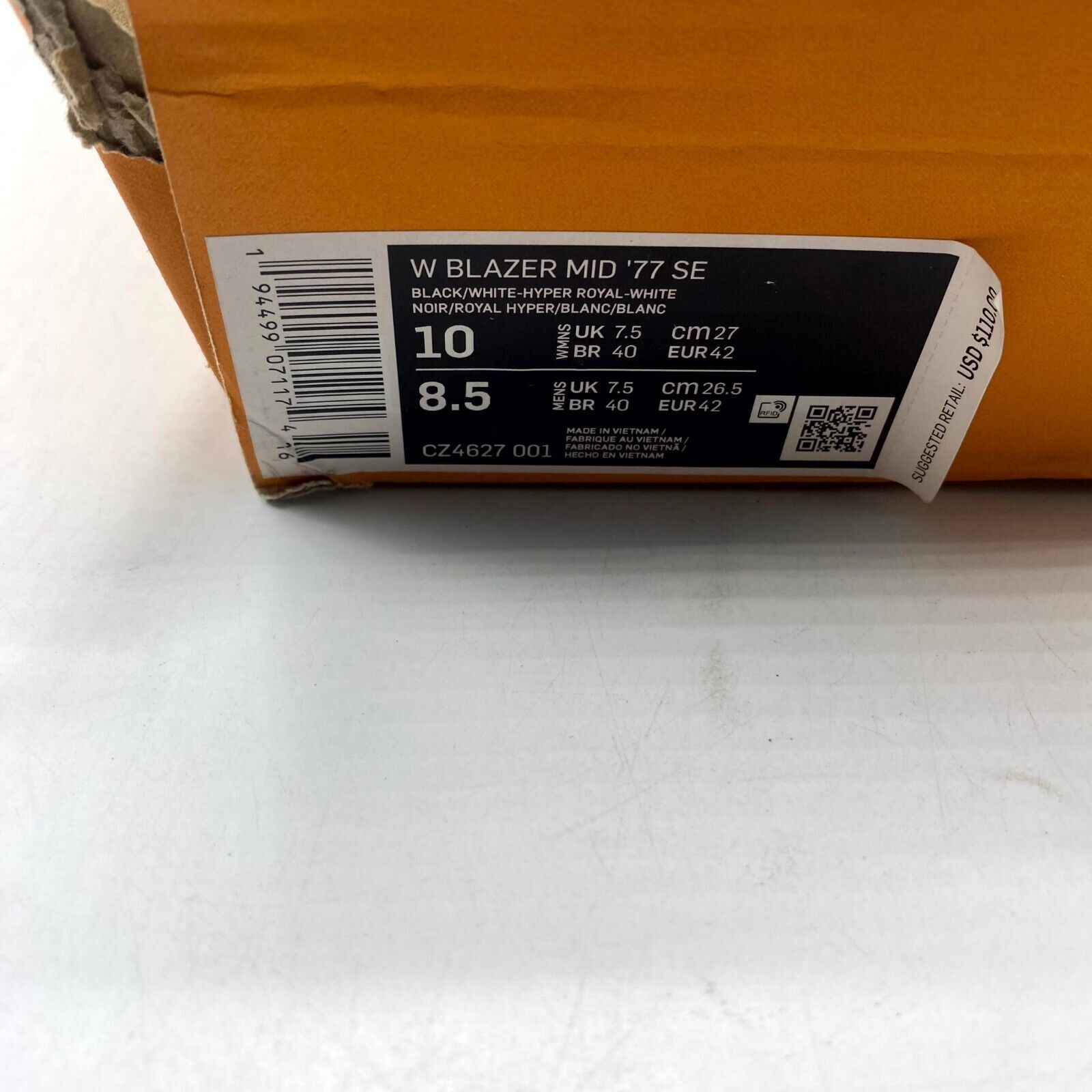Nike NEW Nike Blazer Mid '77 SE Women's Black White CZ4627-001 Size US 10 / IT 40 - 9 Thumbnail