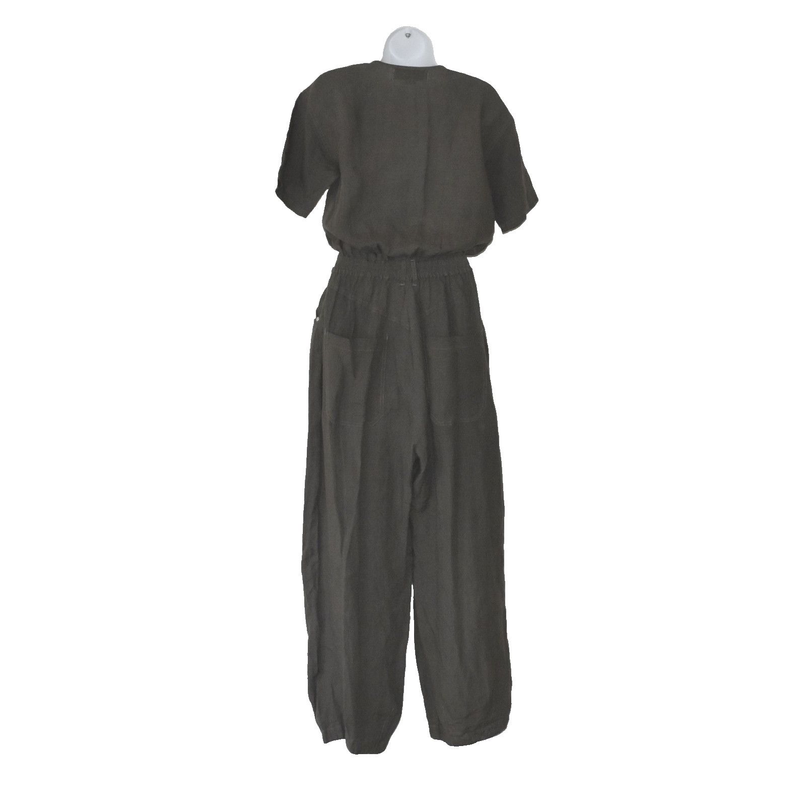 L.F. Markey NWoT L F MARKEY Olive Linen Chest Pockets Jumpsuit Size 6 Size 28" / US 6 / IT 42 - 3 Thumbnail