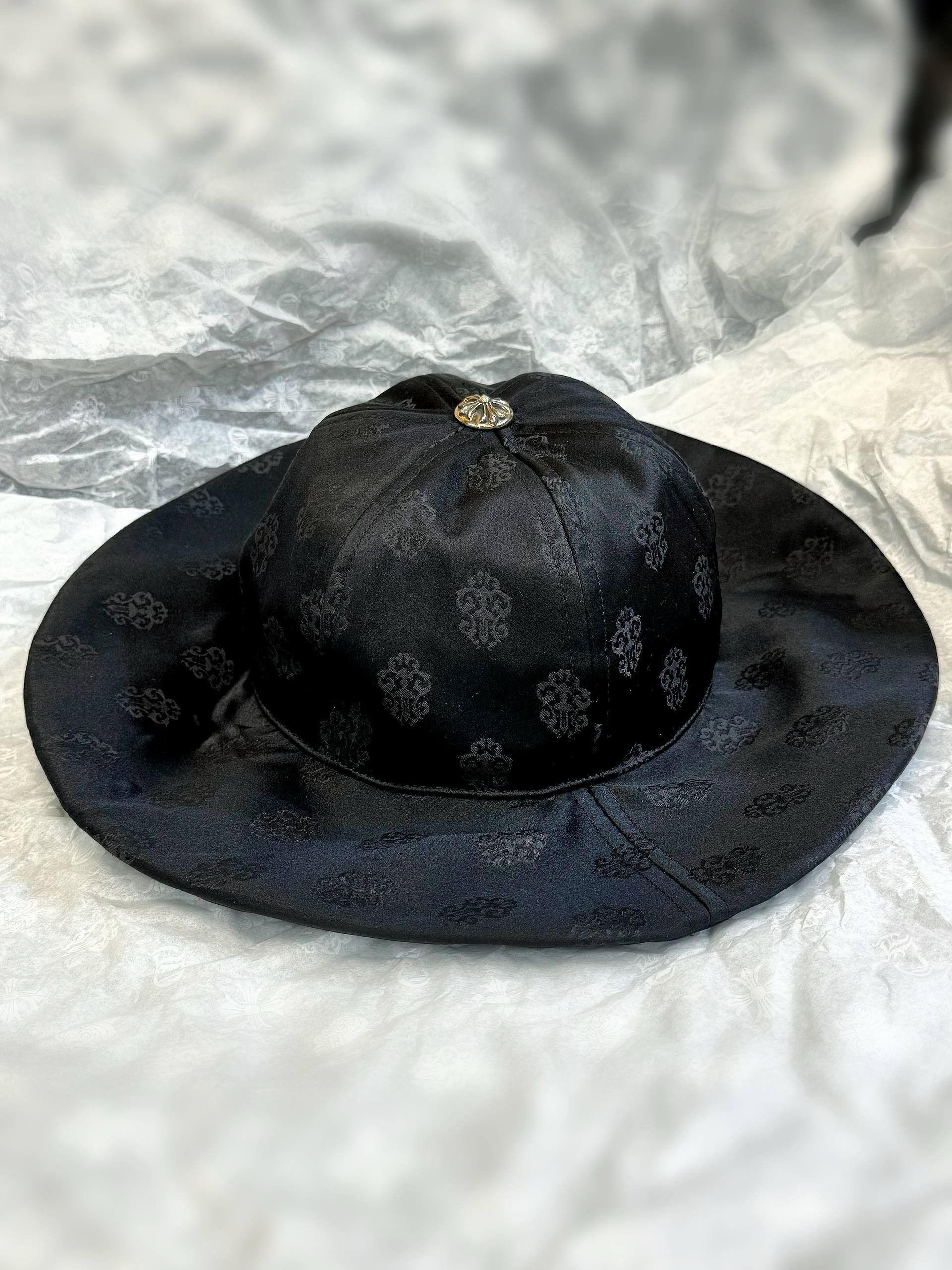 Chrome Hearts Chrome Hearts Satin Monogram Bucket Hat Black Silver Size ONE SIZE - 3 Thumbnail