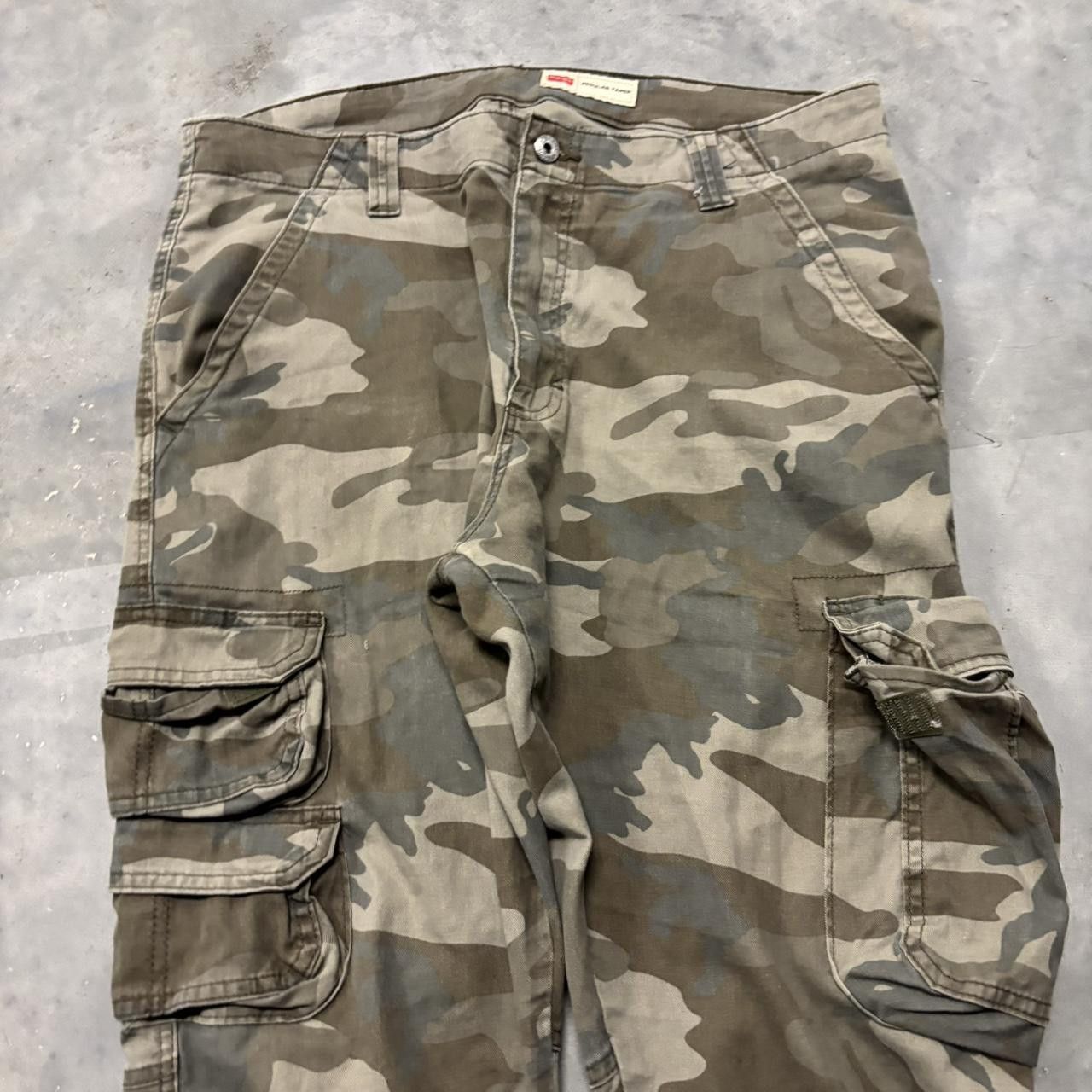 Japanese Brand × Vintage Crazy Vintage Y2K/2000s Grunge Camo Streetwear Skater Cargo Pants! Size US 34 / EU 50 - 5 Thumbnail