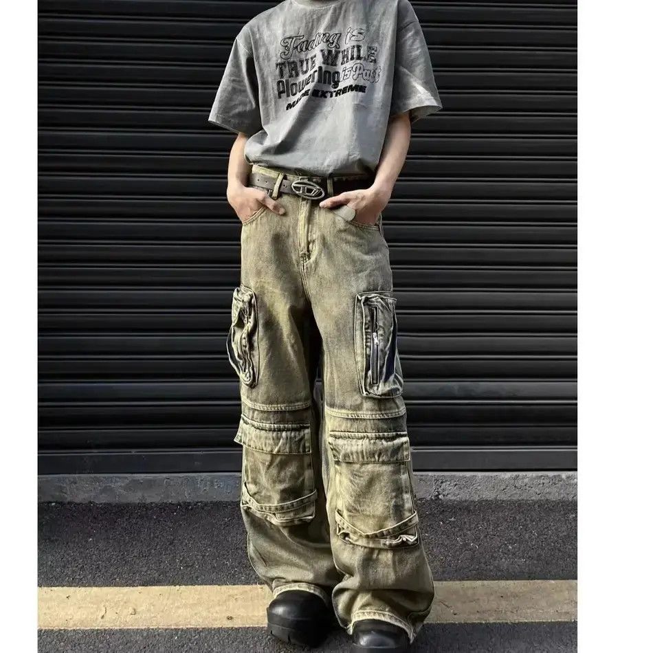 Japanese Brand Multi pocket hip-hop loose jeans Size US 32 / EU 48 - 1 Thumbnail