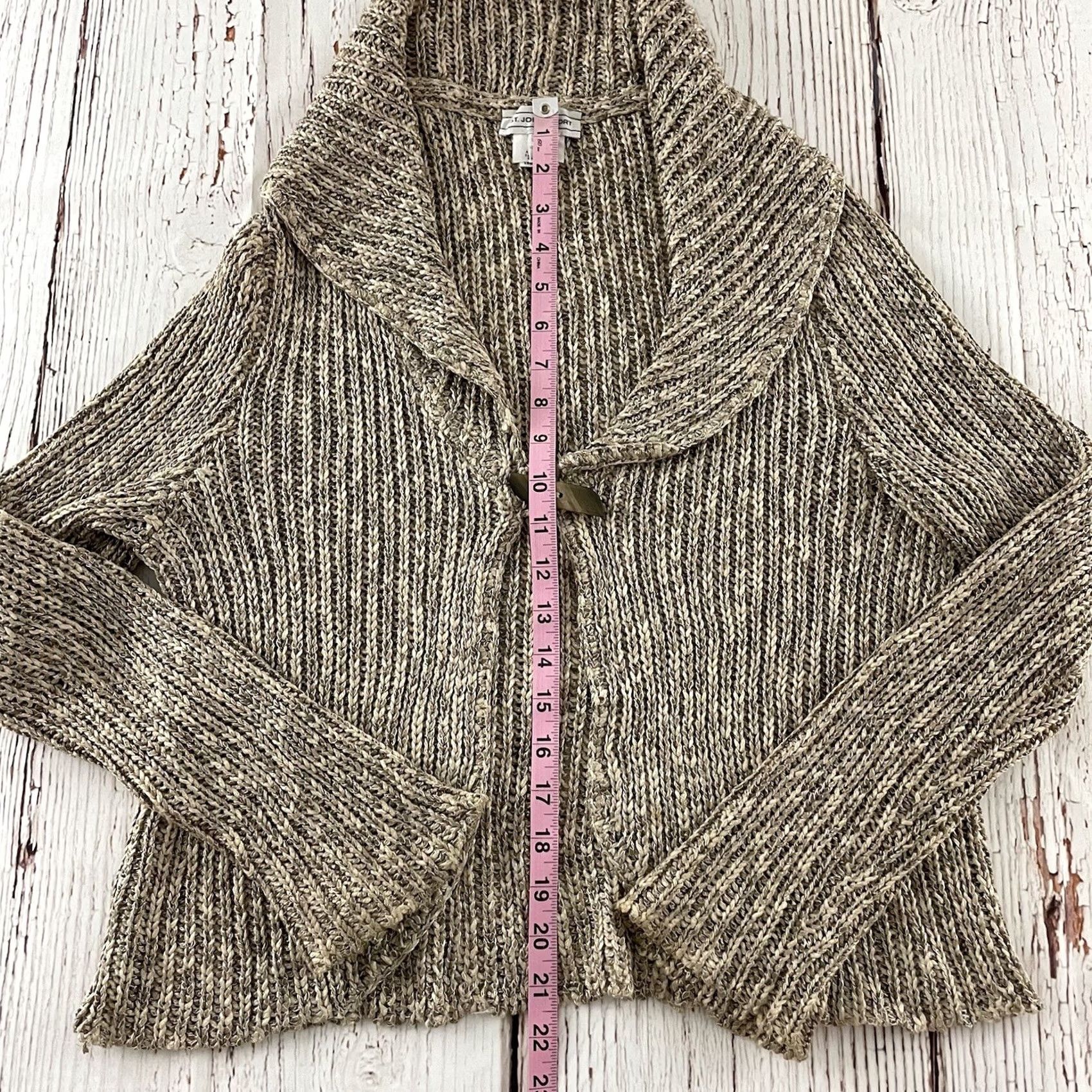 St. John St. John Sport Cotton Viscose Linen Toggle Cardigan Sweater Womens Medium Brown Size M / US 6-8 / IT 42-44 - 4 Thumbnail