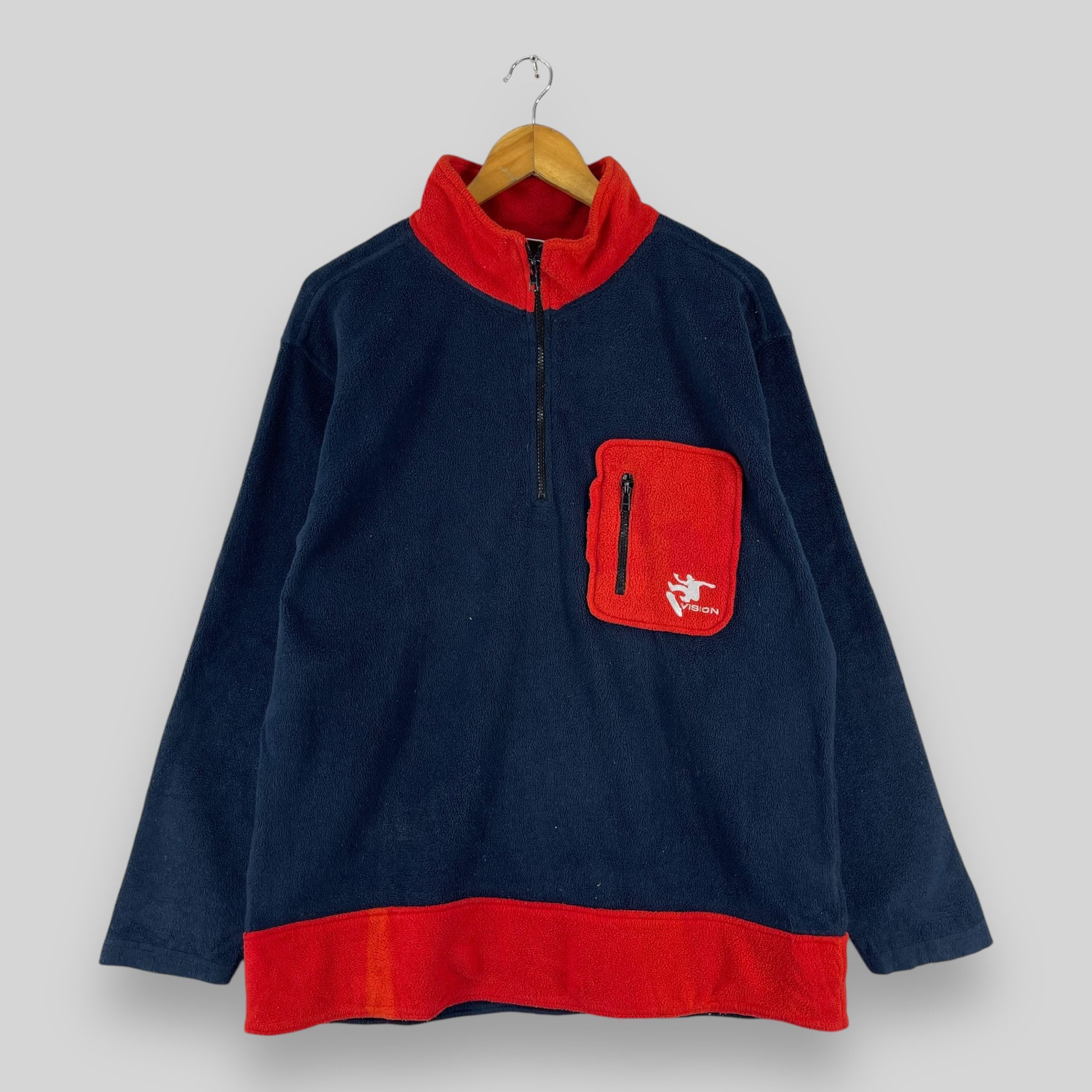 Vision Streetwear Vintage 90s VISION STREET WEAR Half Zipper Fleece Size US L / EU 52-54 / 3 - 1 Thumbnail