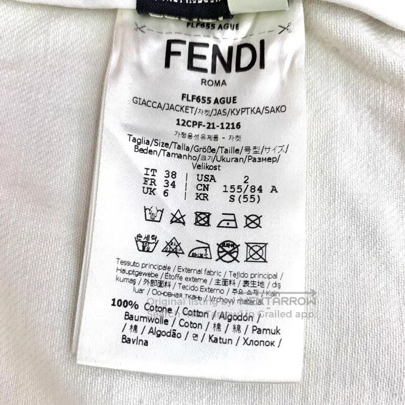 Fendi Fendi Beige logo letter full-print cotton turn-down collar Size XS / US 0-2 / IT 36-38 - 7 Thumbnail