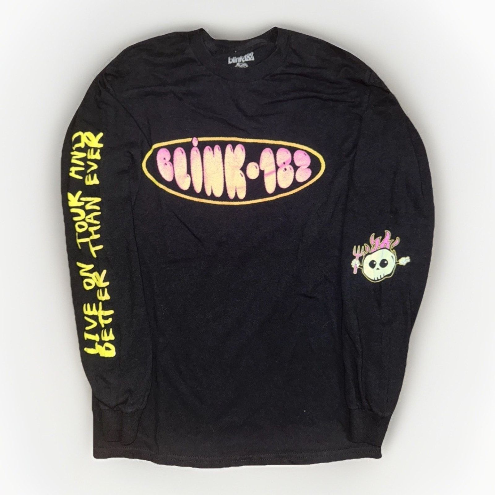Band Tees × Vintage Blink-182 Long Sleeve Band Shirt Black S Neon Pop Punk Size US S / EU 44-46 / 1 - 1 Thumbnail