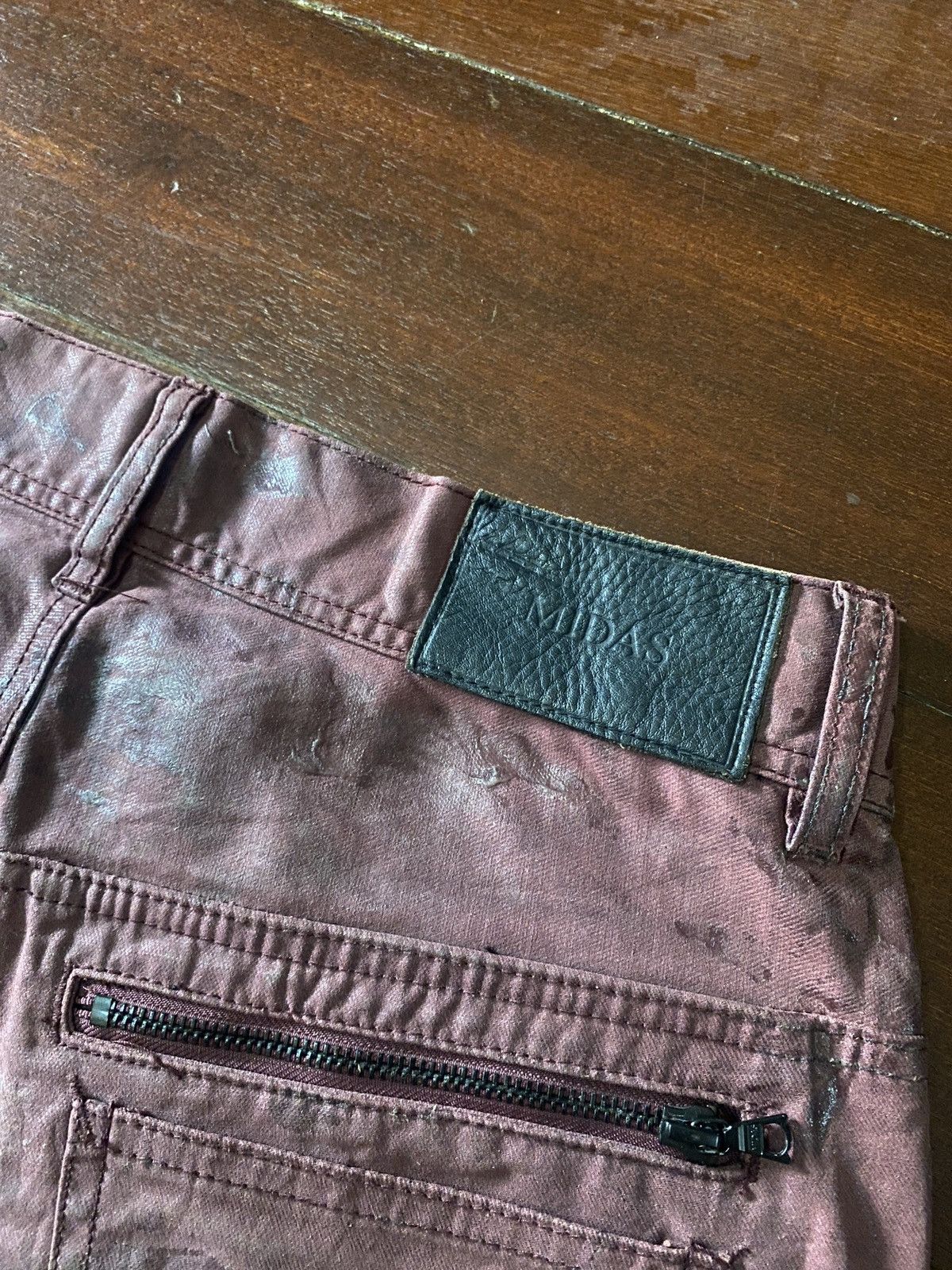 AMAZING 🔥🔥 MIDAS WAX DENIM PANTS FLU GLUE BOOT CUT WIDE LEG