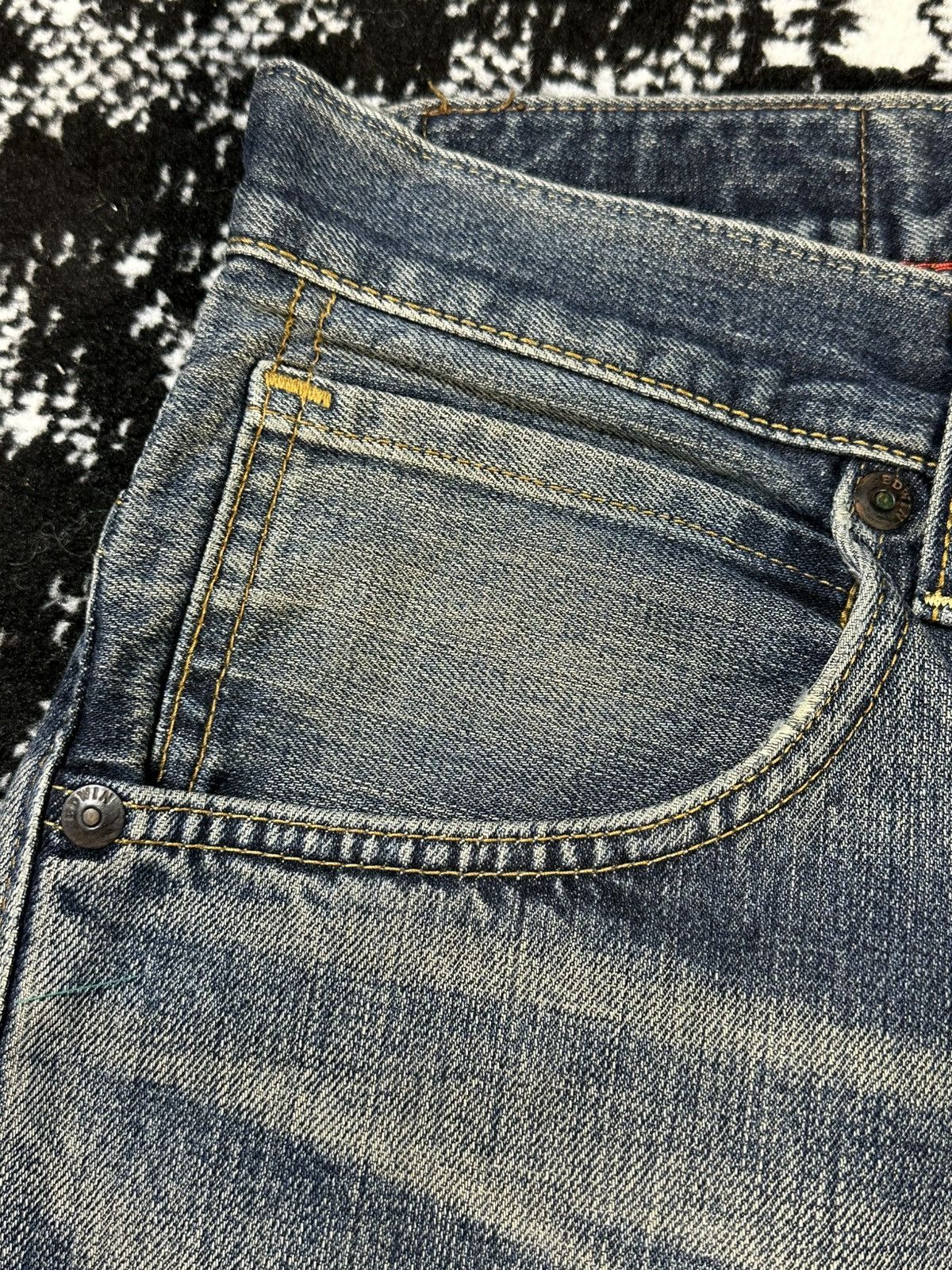 Sugar Cane 2000s Edwin 405 Exlcusive Vintage Washed Jeans Size US 33 - 6 Thumbnail
