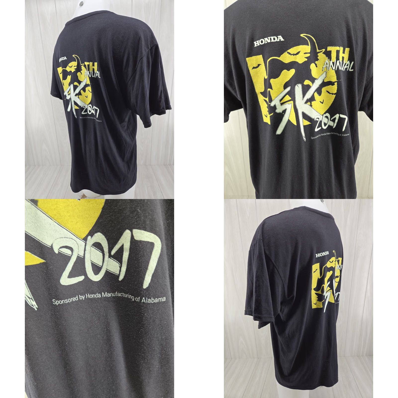 Gildan VINTAGE Honda 5K 10th Annual 2017 Mens XL Black T-Shirt Size US XL / EU 56 / 4 - 8 Thumbnail