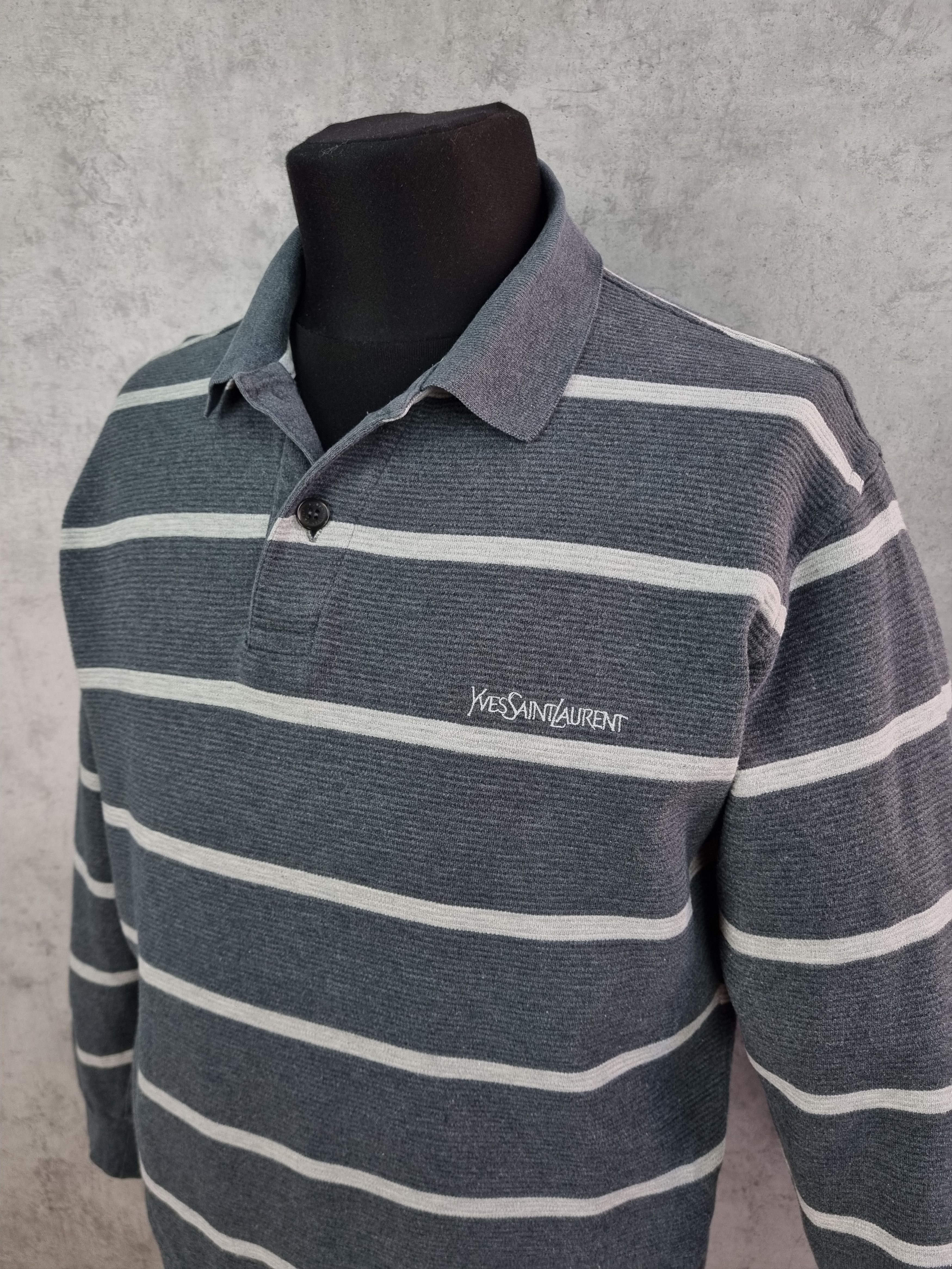 Vintage × Yves Saint Laurent 90s Yves Saint Laurent Pour Homme Striped Sweater Size US L / EU 52-54 / 3 - 3 Thumbnail