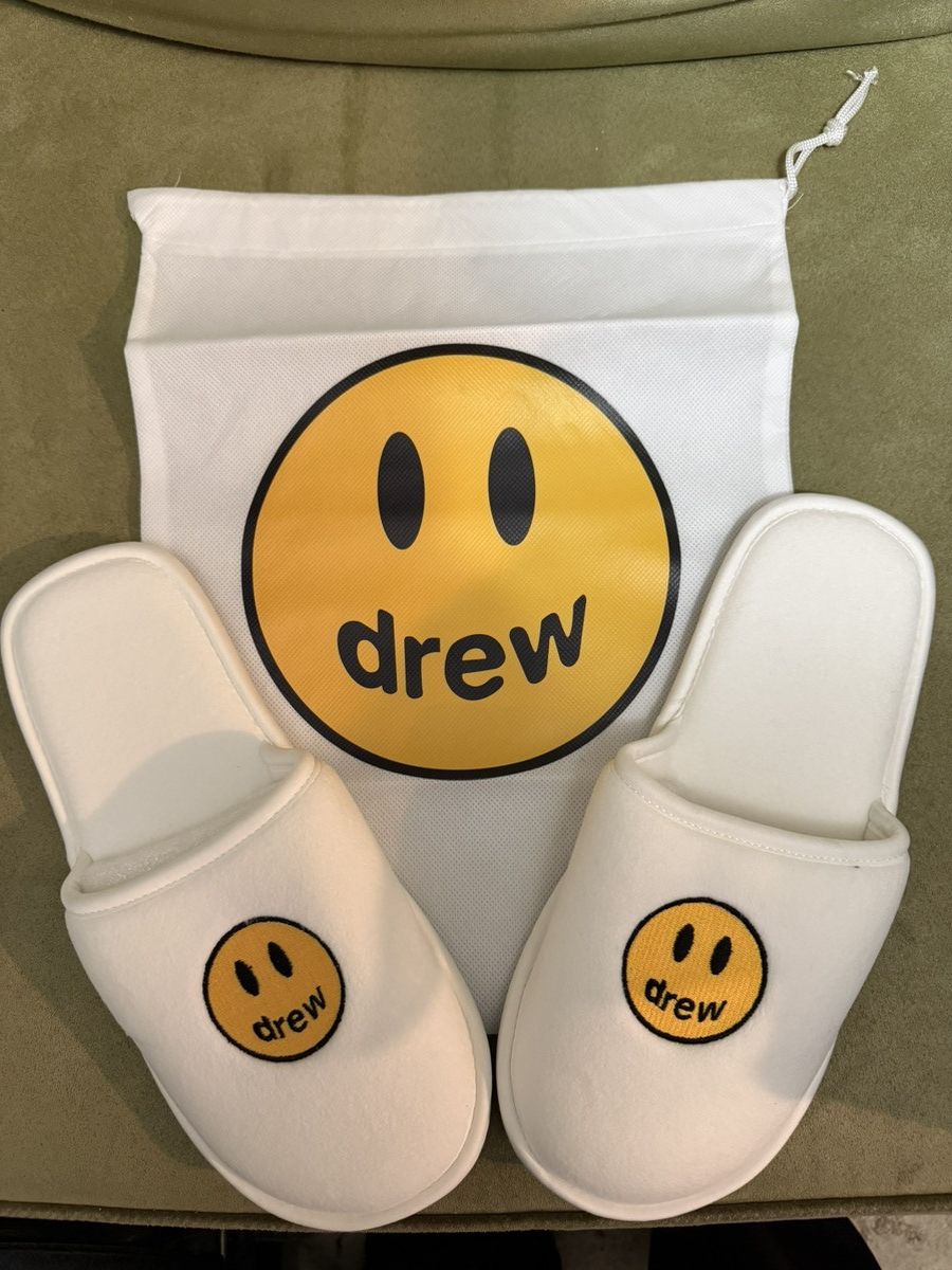 Drew House Drew House x Justin Bieber S/M white Smiley Logo slippers Size US 8 / EU 41 - 1 Thumbnail