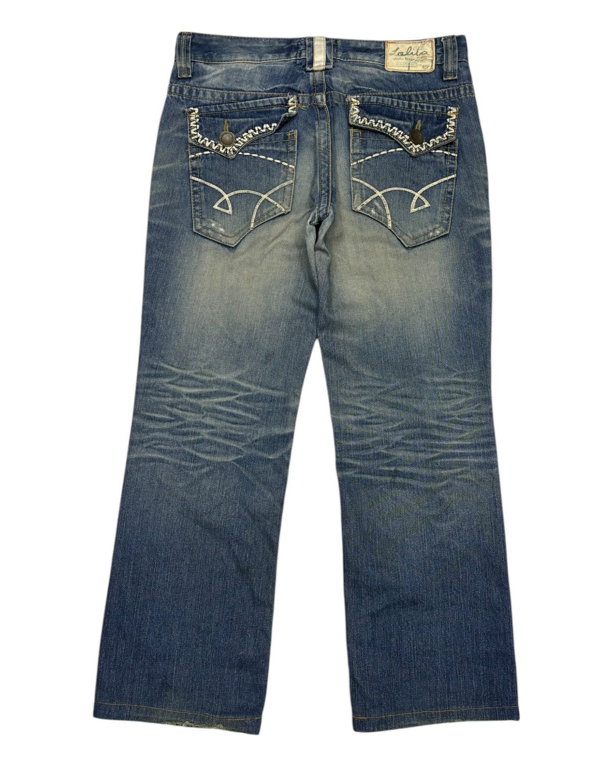 Japanese Brand × Tornado Mart Baggy Jeans Cropped Lolita Yoshitomo Nara Distressed Denim Size US 35 - 8 Thumbnail