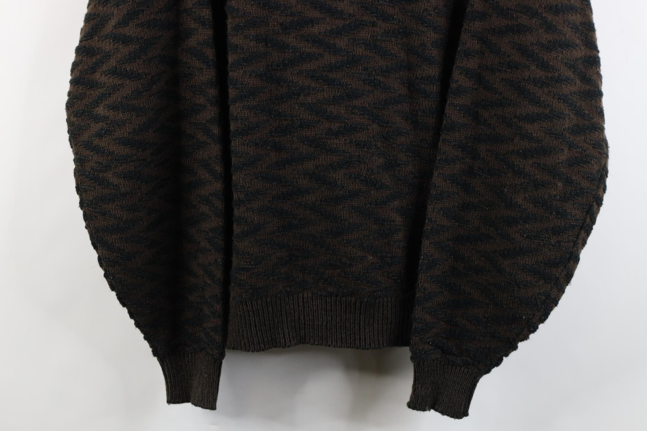 Vintage Vintage 90s Streetwear Knit Crewneck Sweater Brown Acrylic Size US XL / EU 56 / 4 - 3 Thumbnail