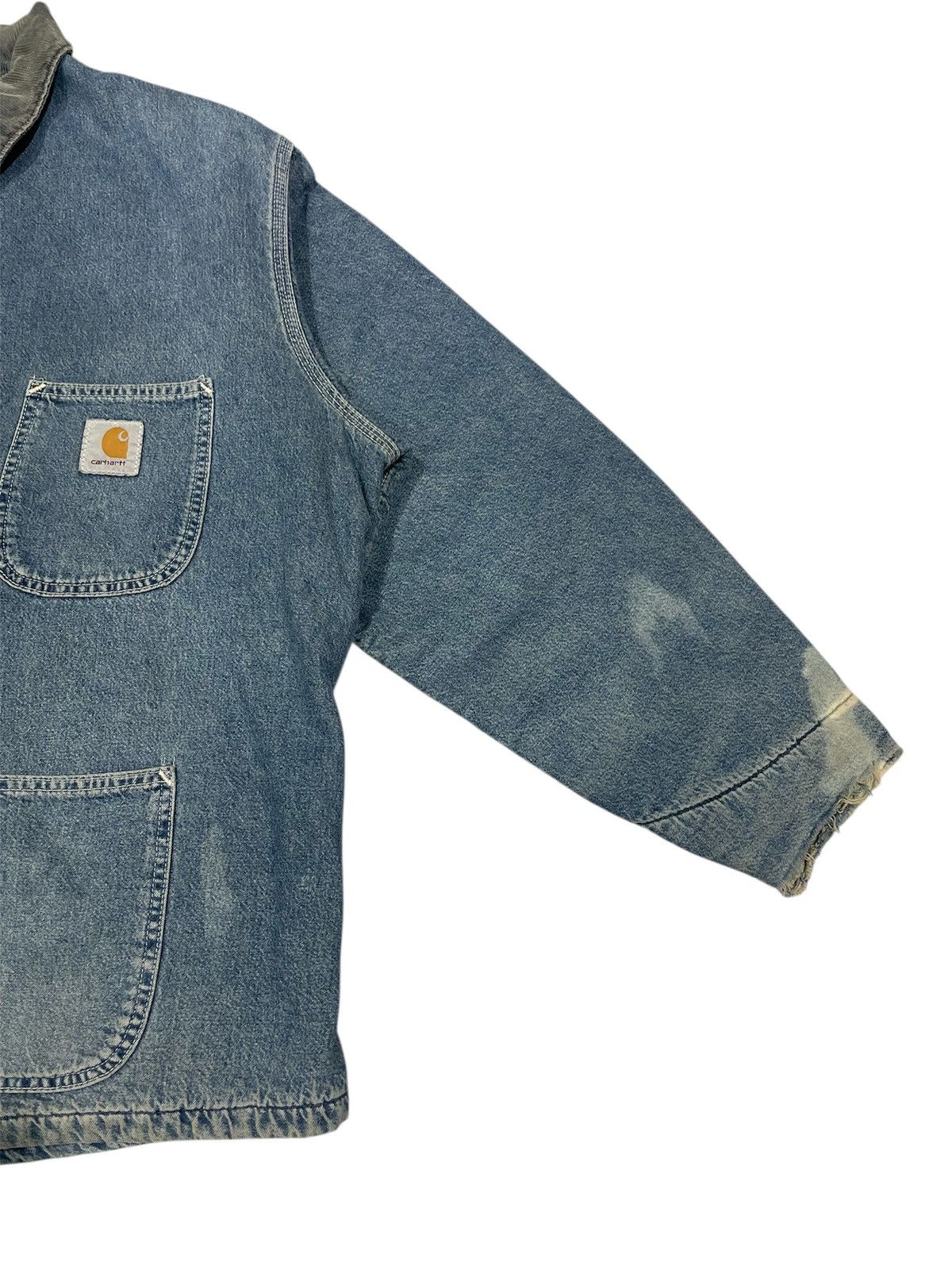 Carhartt Vintage Carhatt Denim Wool Blanked Lined Chore Jacket Size US L / EU 52-54 / 3 - 4 Thumbnail