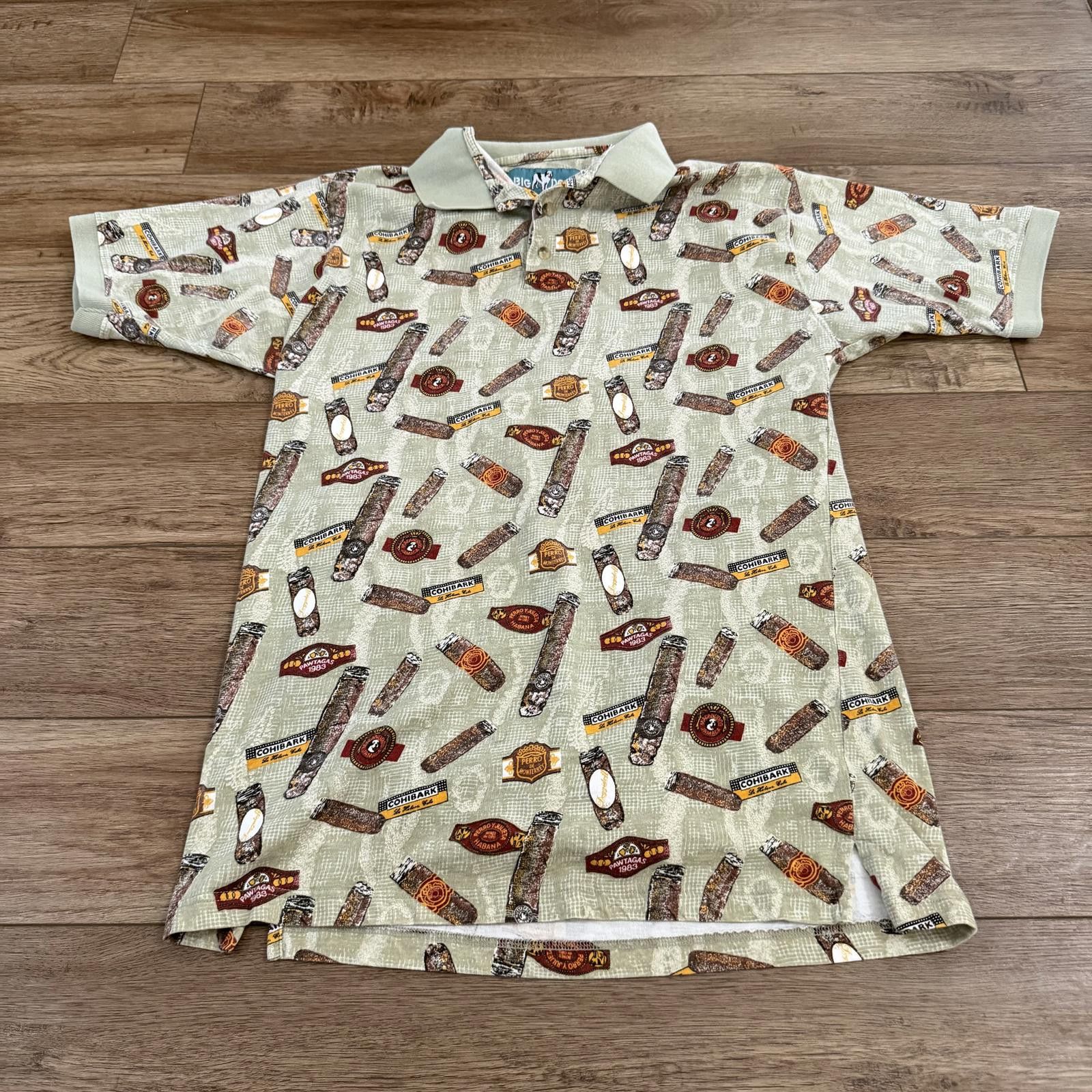 Big Dogs Vintage Y2K Big Dogs Cigar AOP Funny Polo Shirt Size US L / EU 52-54 / 3 - 1 Thumbnail