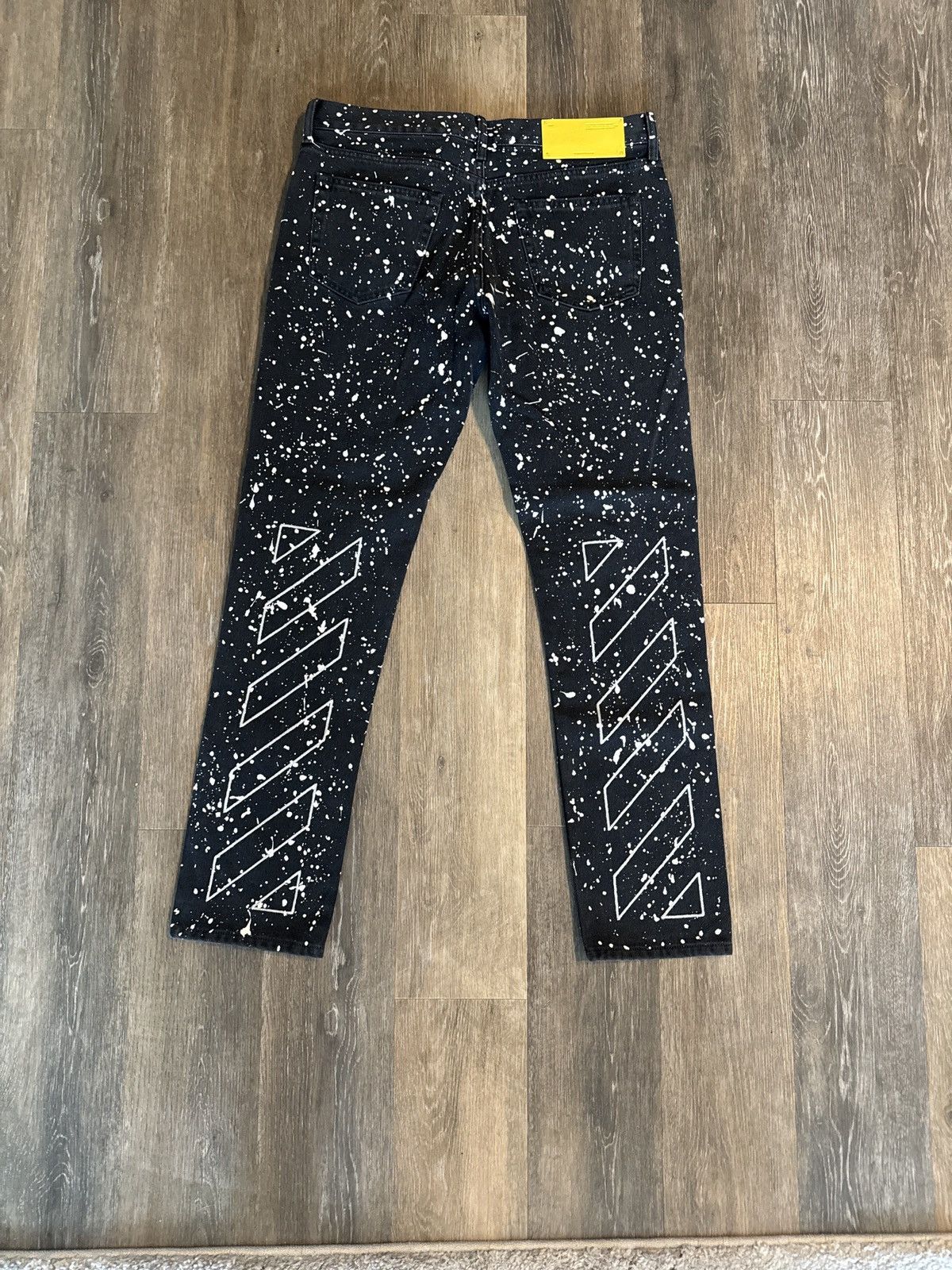 Off-White Off-White Paint Splatter Black Denim Jeans Size US 32 / EU 48 - 2 Thumbnail