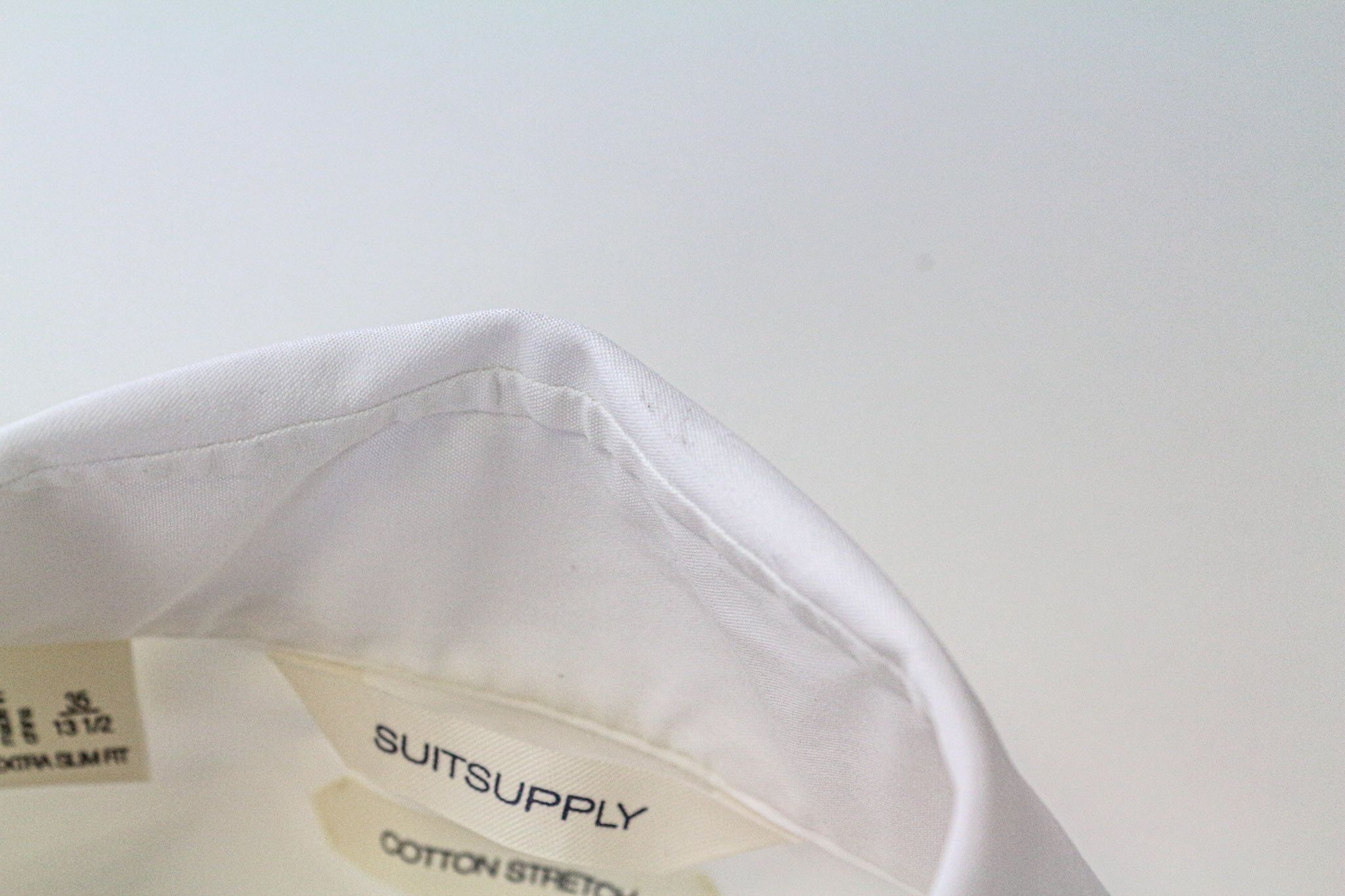 Suitsupply 35/13 1/2 Extra Slim White Stretch Cotton Shirt 76049 Size 36R - 8 Thumbnail
