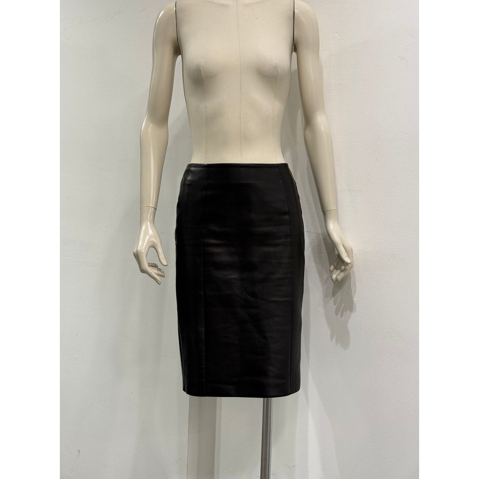 Tom Ford Tom Ford black zip knit and leather pencil skirt set Size S / US 4 / IT 40 - 6 Thumbnail