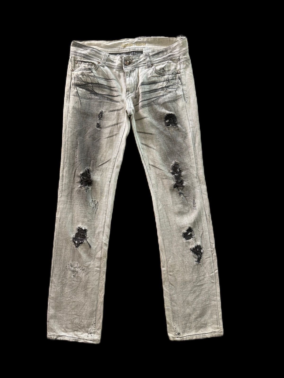 If Six Was Nine JAPAN BRAND DISTRESS DENIM AGATE LABEL SLIM STRAIGHT TYPE Size US 34 / EU 50 - 1 Thumbnail
