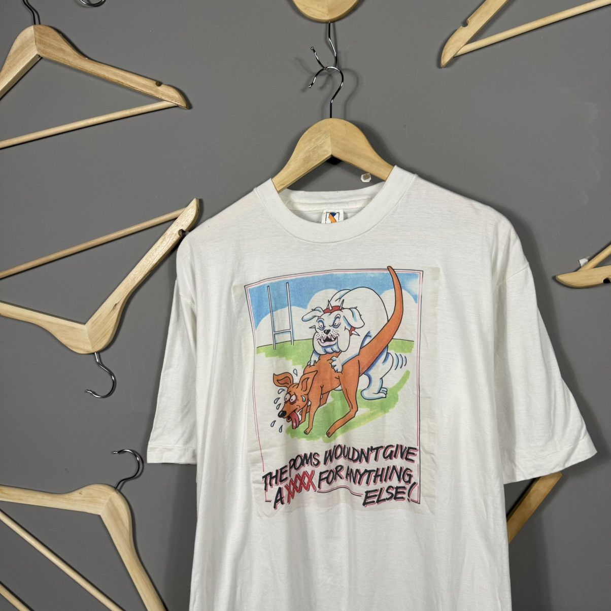 Vintage Vintage “The Poms Wouldn’t Give A XXXX For Else” T-Shirt Size US XL / EU 56 / 4 - 2 Thumbnail