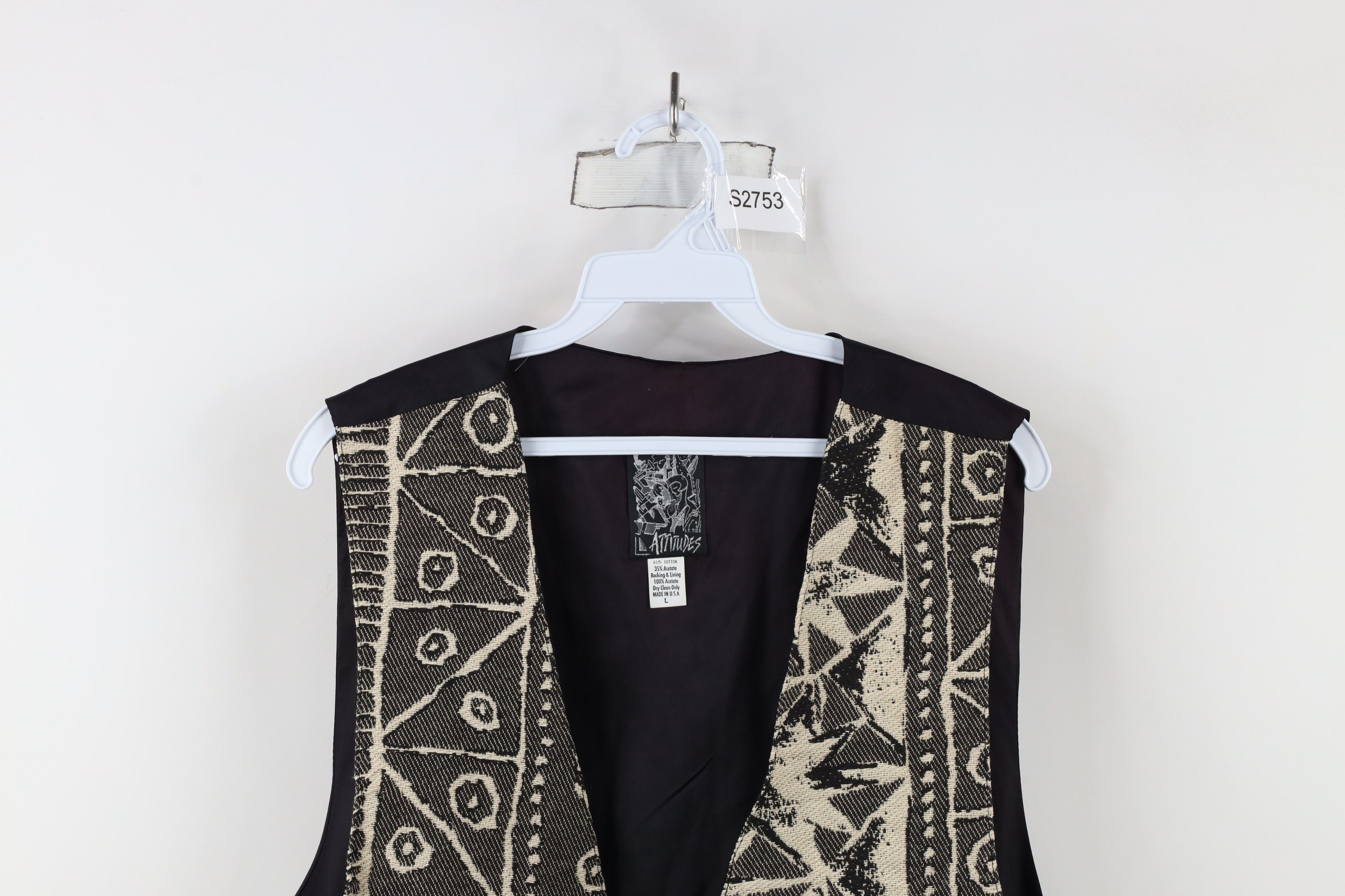 Vintage Vintage 90s Streetwear Geometric Buckle Back Vest Jacket USA Size US L / EU 52-54 / 3 - 2 Thumbnail
