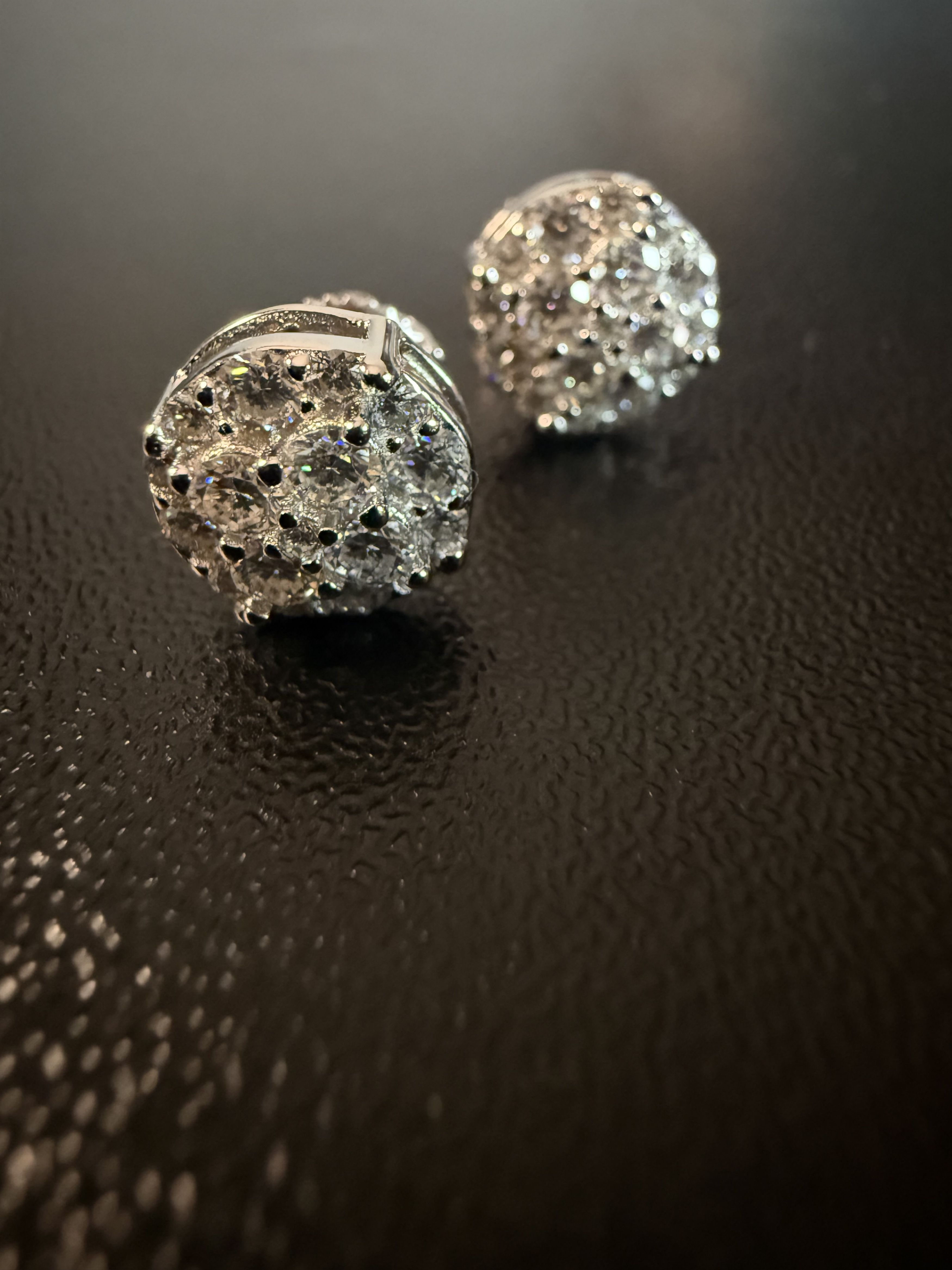 Other Silver Half Snowball's Moissanite Mens Earrings Size ONE SIZE - 1 Thumbnail