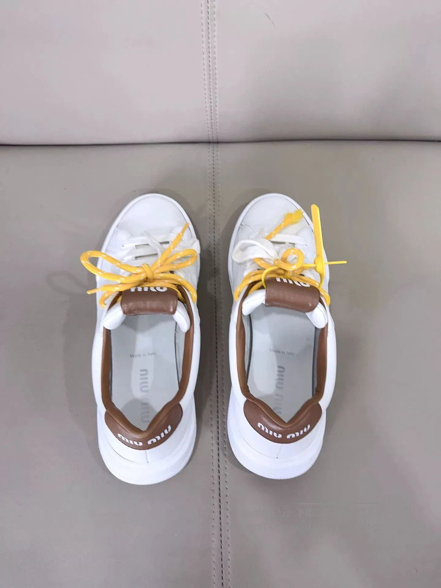 Miu Miu Miu Miu White Brown Sneakers. Size US 9.5 / IT 39.5 - 3 Thumbnail