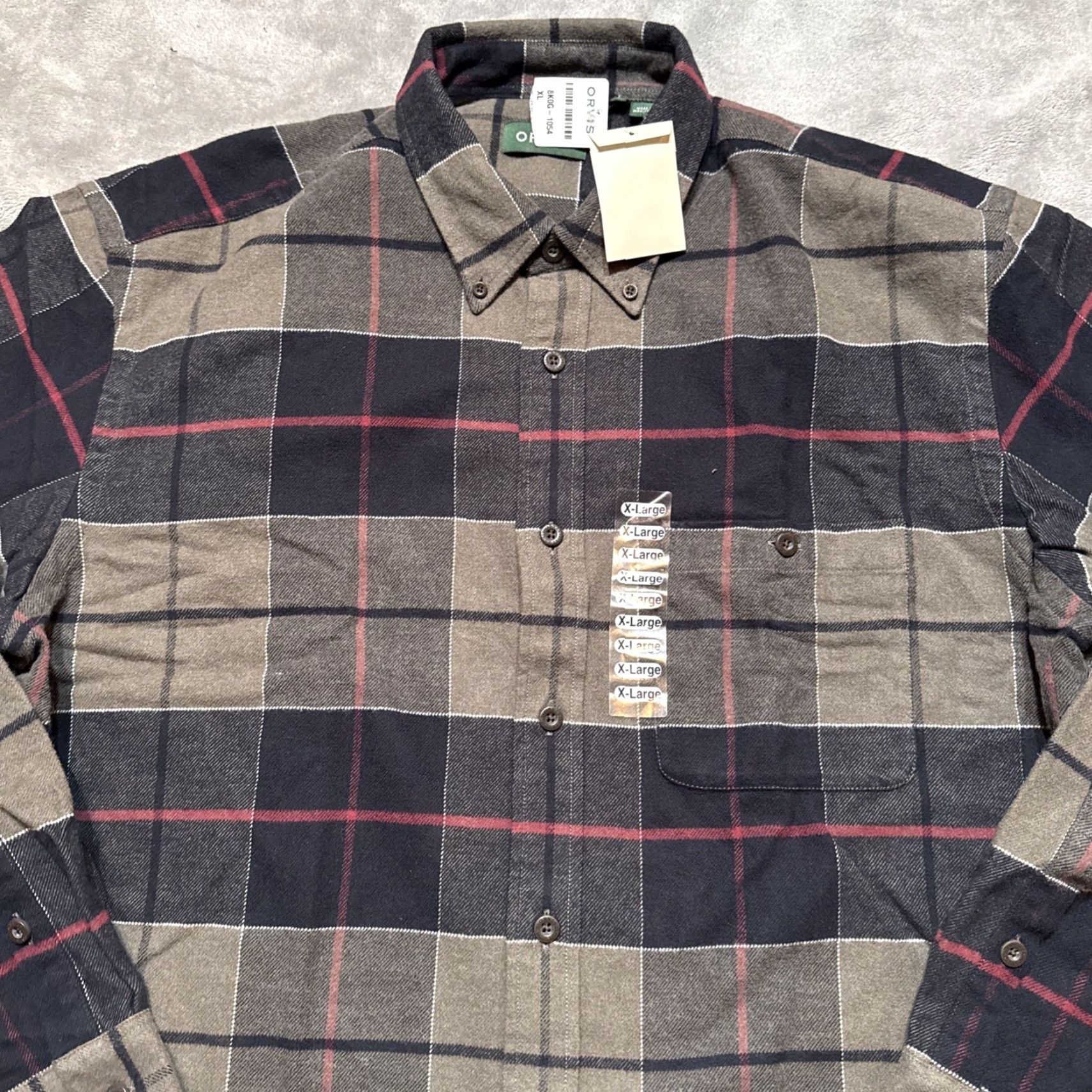 Orvis Orvis Shirt Mens XL Gray Blue Red Flannel Pockets Outdoor Classic Size US XL / EU 56 / 4 - 2 Thumbnail