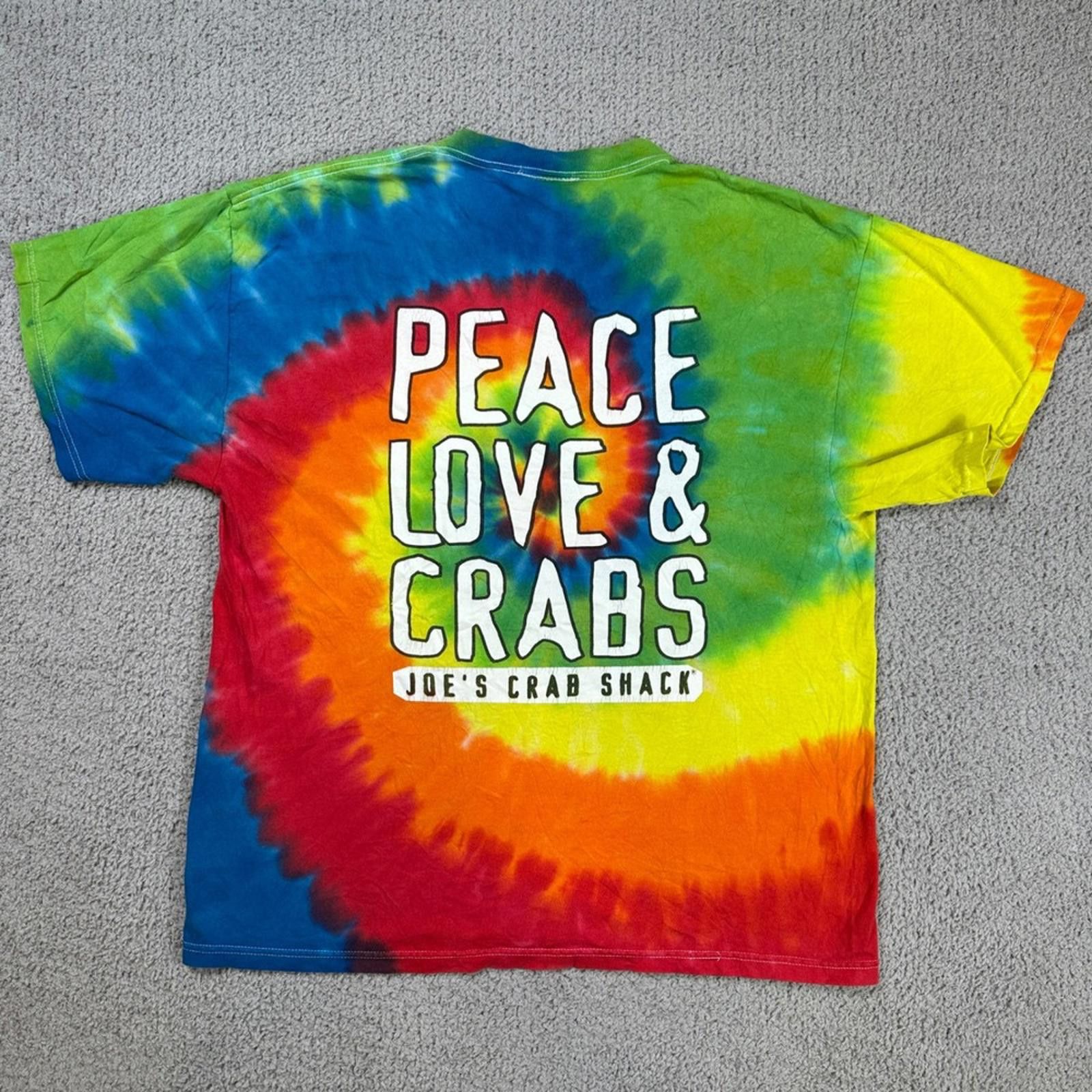 Other Joe's Crab Shack Tie Dye Peace Love & Crabs T Shirt Adult L Size US L / EU 52-54 / 3 - 3 Thumbnail