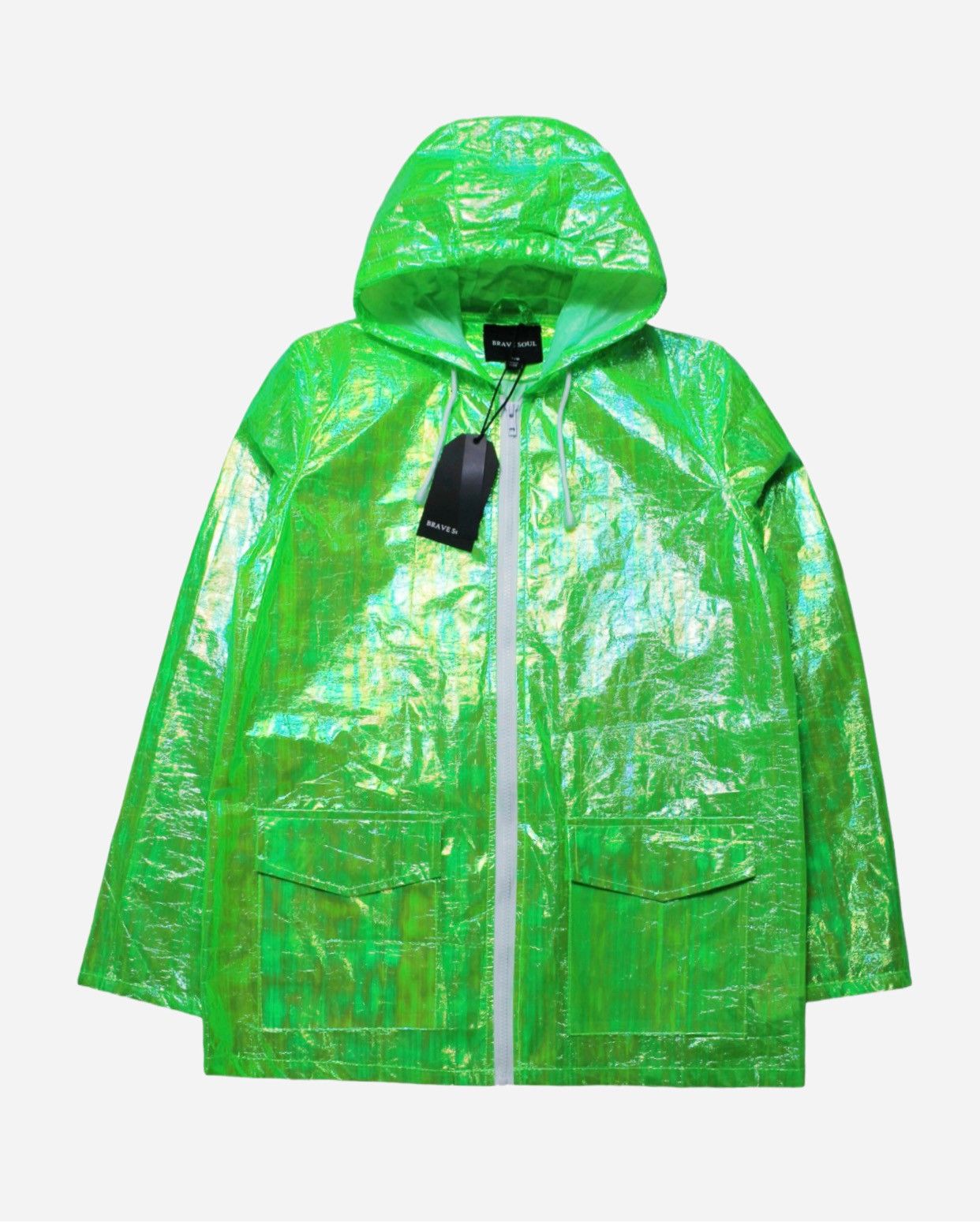 image of Brave Soul Windbreaker in Neon Green, Men's (Size Small)