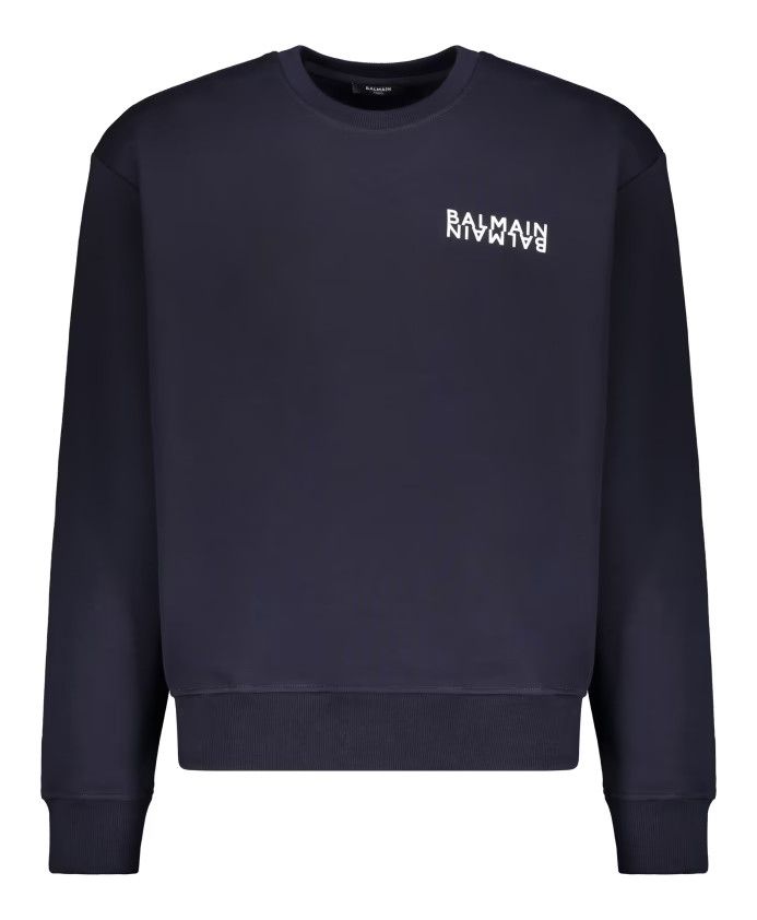 Balmain o1y0426 Logo Crewneck Sweatshirt in Midnight Blue Size US XXL / EU 58 / 5 - 1 Thumbnail