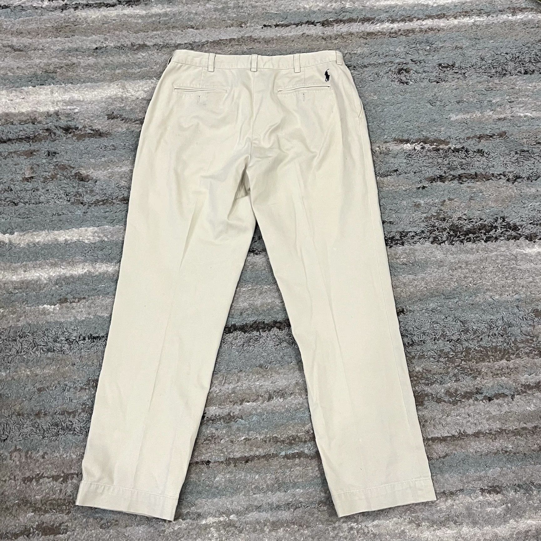 Polo Ralph Lauren Polo Ralph Lauren Pants Chino Flat Front Mens 34x32 Khaki Cotton Pony On Back Size US S / EU 44-46 / 1 - 4 Thumbnail