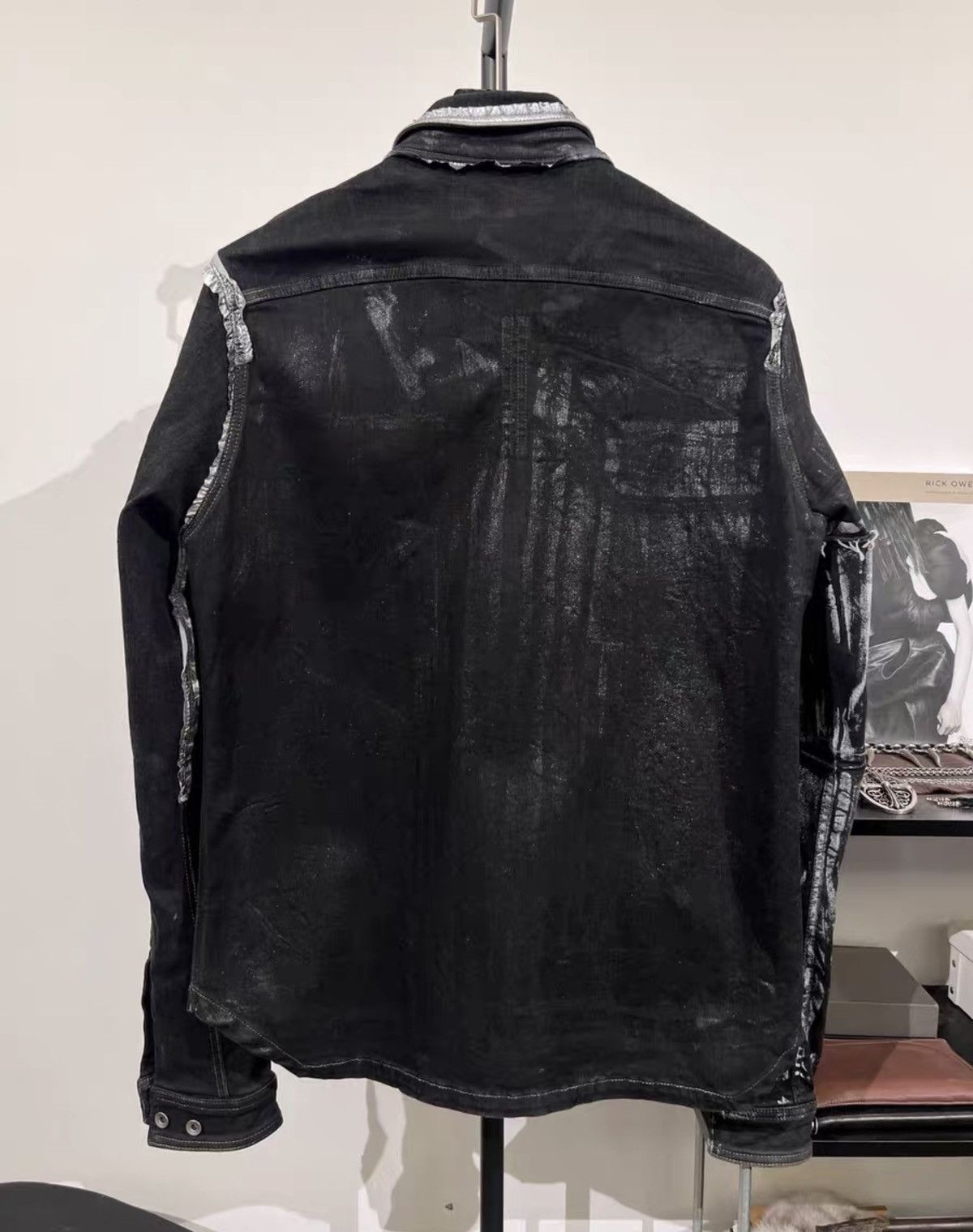 Rick Owens Rick Owens 2022 Worker Jacket Waxed Canvas & Denim Patchwork Size US M / EU 48-50 / 2 - 2 Thumbnail