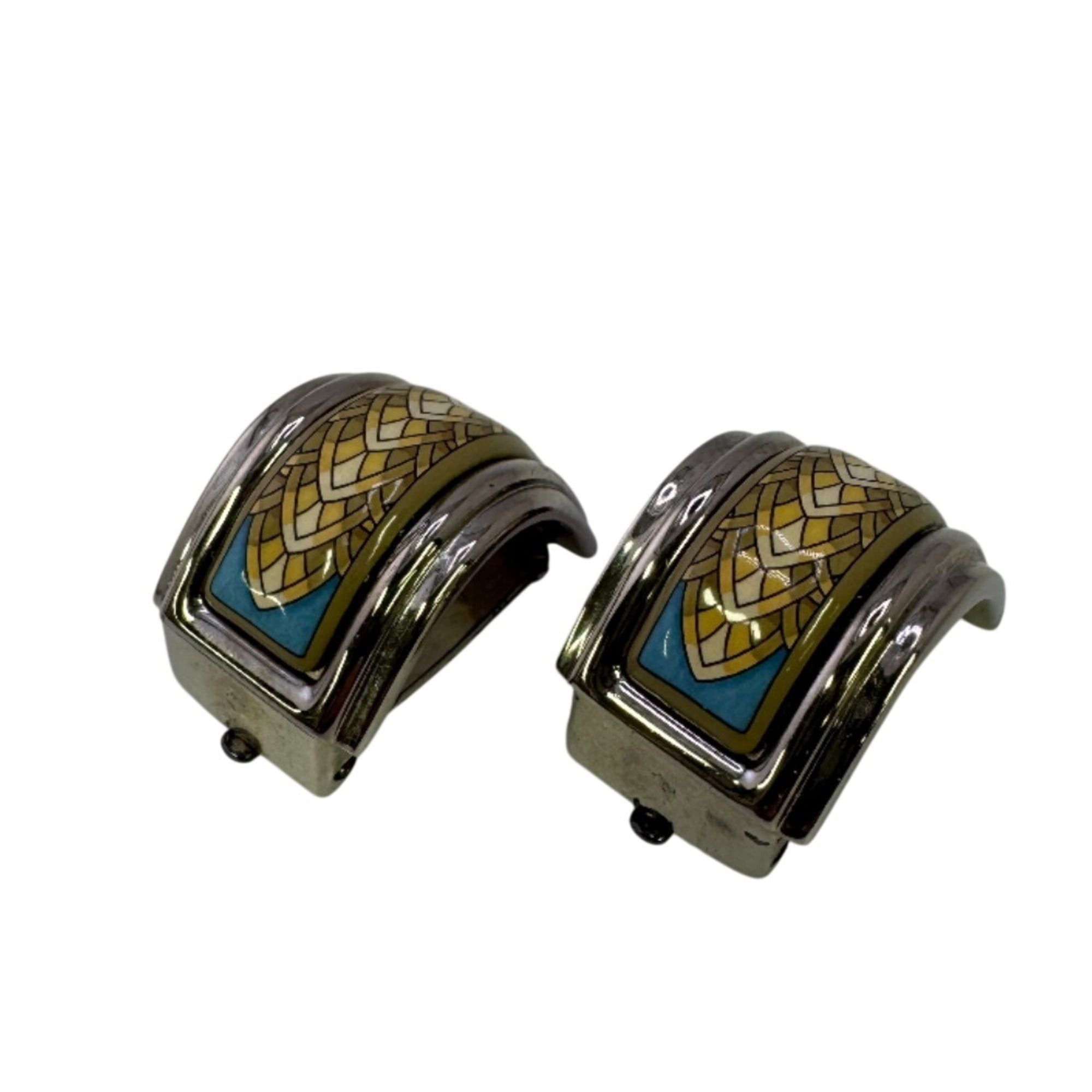 Hermes HERMES enamel earrings, silver jewelry. Size ONE SIZE - 1 Thumbnail