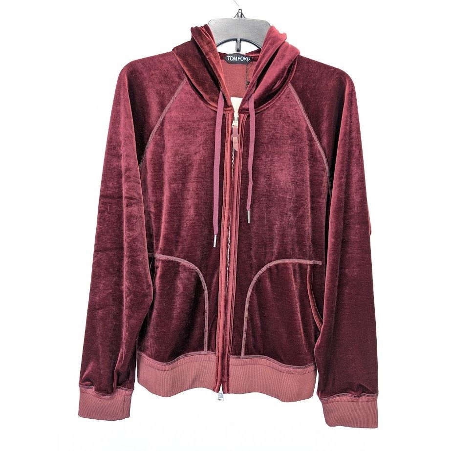 Tom Ford o1rshd1 Cut and Sewn Zipper Hoodie Jacket in Burgundy Size US S / EU 44-46 / 1 - 2 Thumbnail