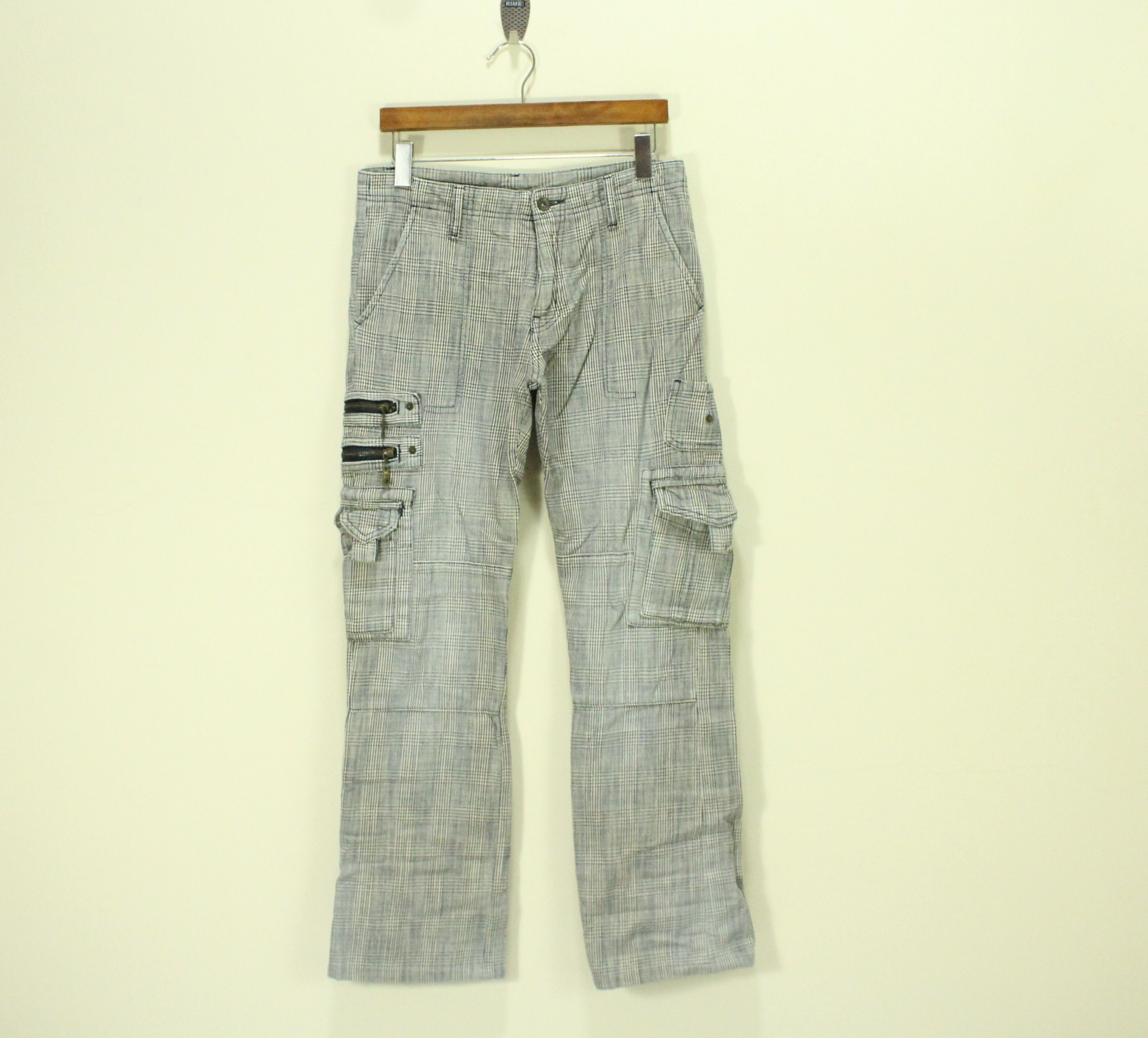 semanticdesign SEMANTIC DESIGN Pants Tactical Cargos Plaid Woven Rare Size US 31 - 5 Thumbnail