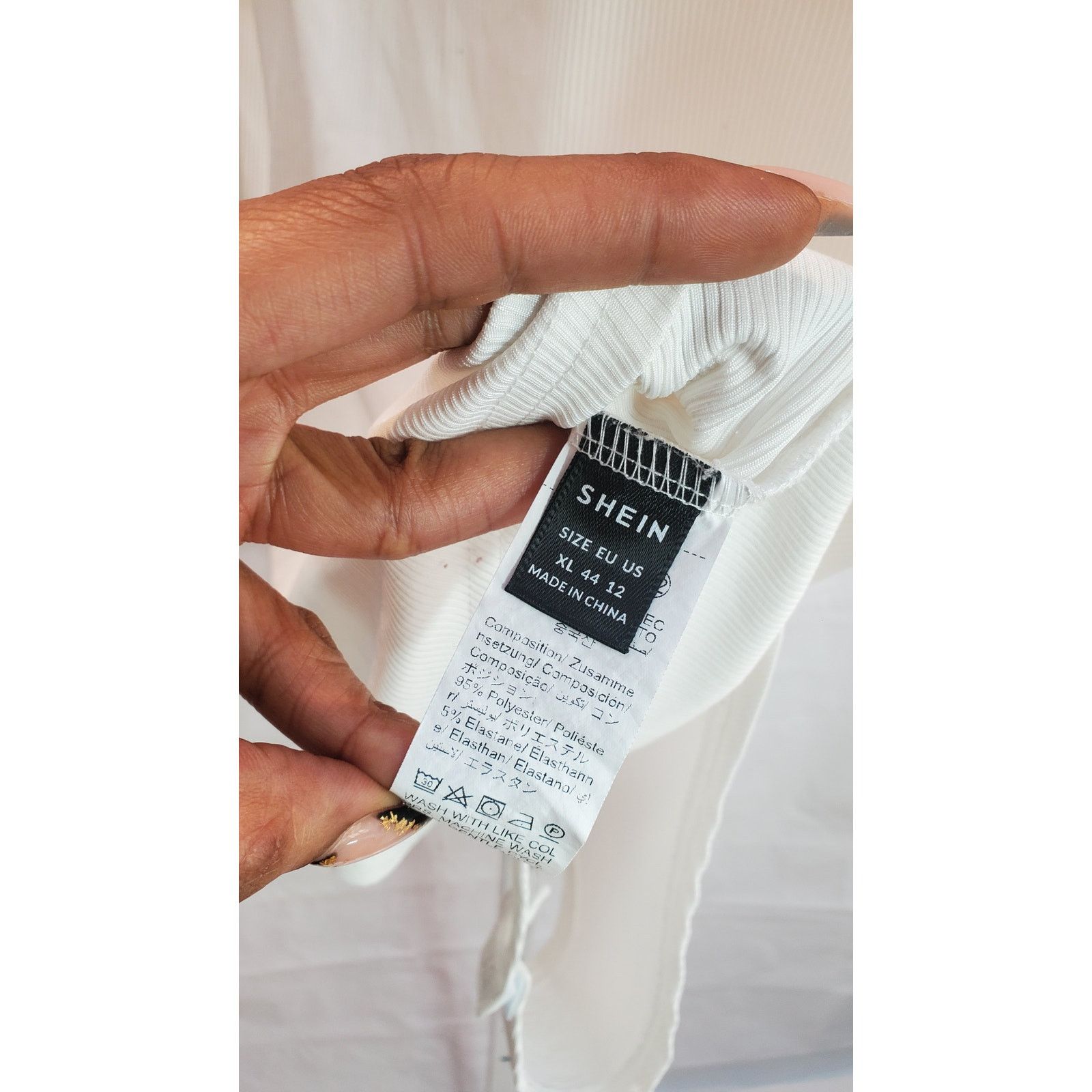 Shein Shein White Ribbed Long Sleeve Bodysuit XL Size XL / US 12-14 / IT 48-50 - 4 Thumbnail