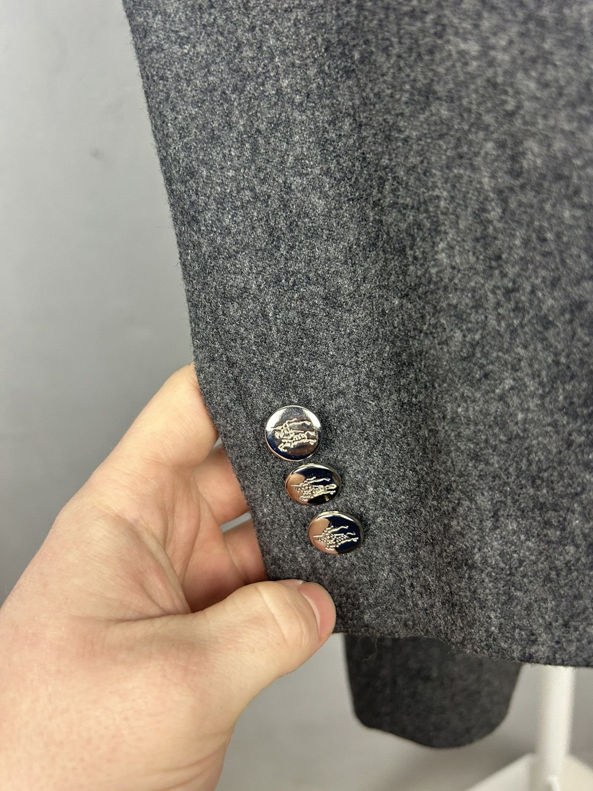 Burberry Burberry Women’s Grey Wool Blazer Made in England Vintage Size L / US 10 / IT 46 - 5 Thumbnail