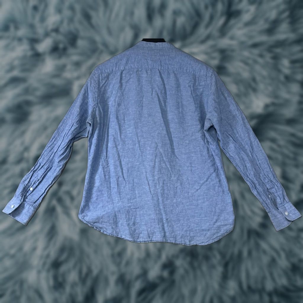 H&M H&M Shirt Mens Linen Blend Button Up Casual Size Medium Blue Coastal Beachy Shirt Size US M / EU 48-50 / 2 - 1 Thumbnail