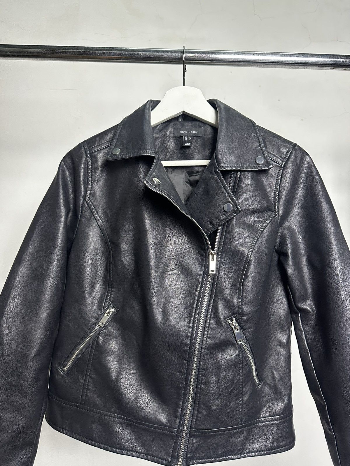 New Look Leather Biker Jacket Size US S / EU 44-46 / 1 - 3 Thumbnail