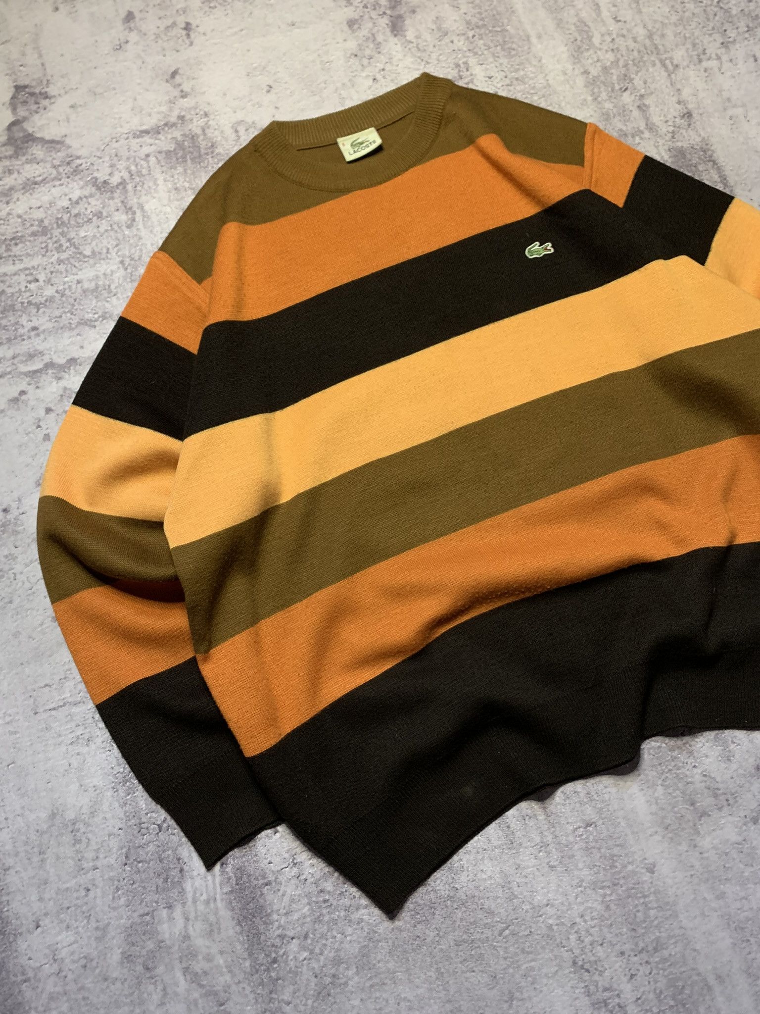 Lacoste Vintage Lacoste Striped Knit Sweater Size US L / EU 52-54 / 3 - 2 Thumbnail