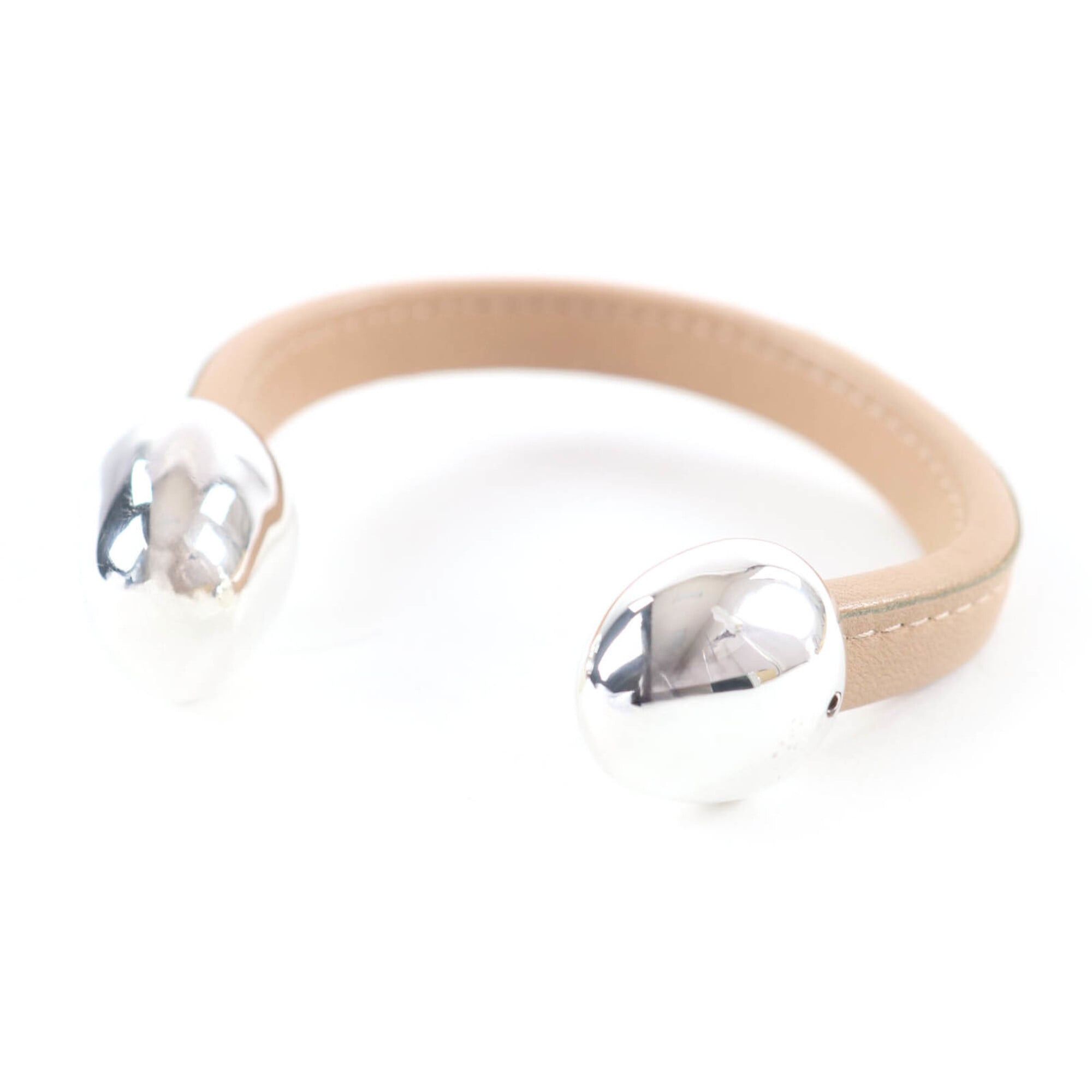 Bottega Veneta BOTTEGA VENETA leather bracelet/bangle, beige, with dust bag, made in Italy, women's. Size ONE SIZE - 1 Thumbnail