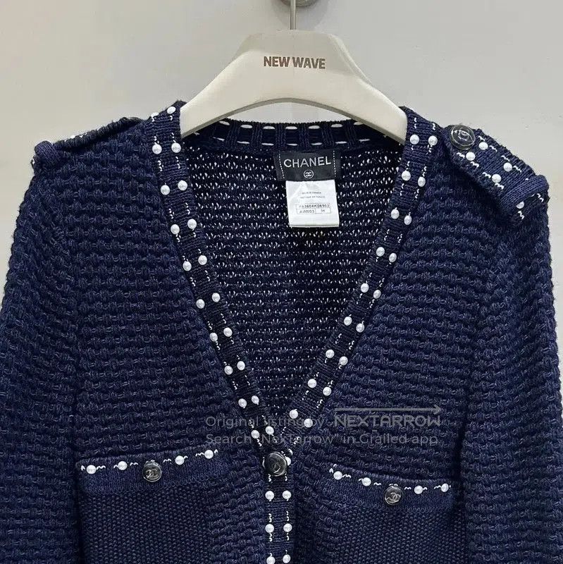 Chanel Chanel Navy Long Sleeve Cotton Sweater . Size XS / US 0-2 / IT 36-38 - 2 Thumbnail