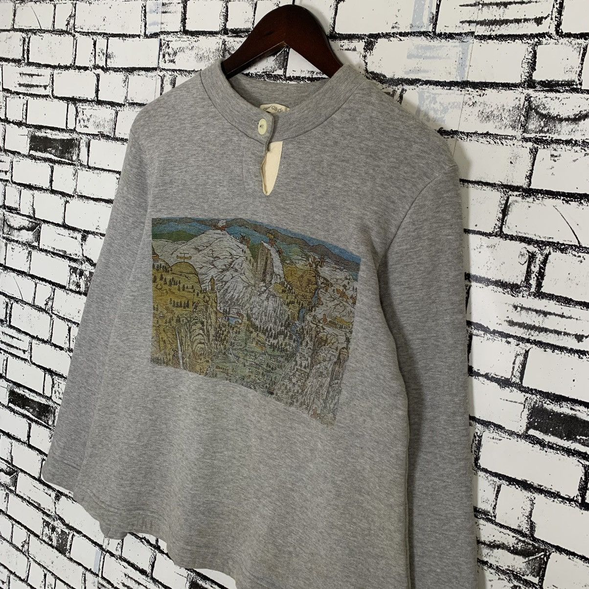 Vintage Vintage Graphic Art Design Hulf Zip Sweatshirt Size S / US 4 / IT 40 - 3 Thumbnail